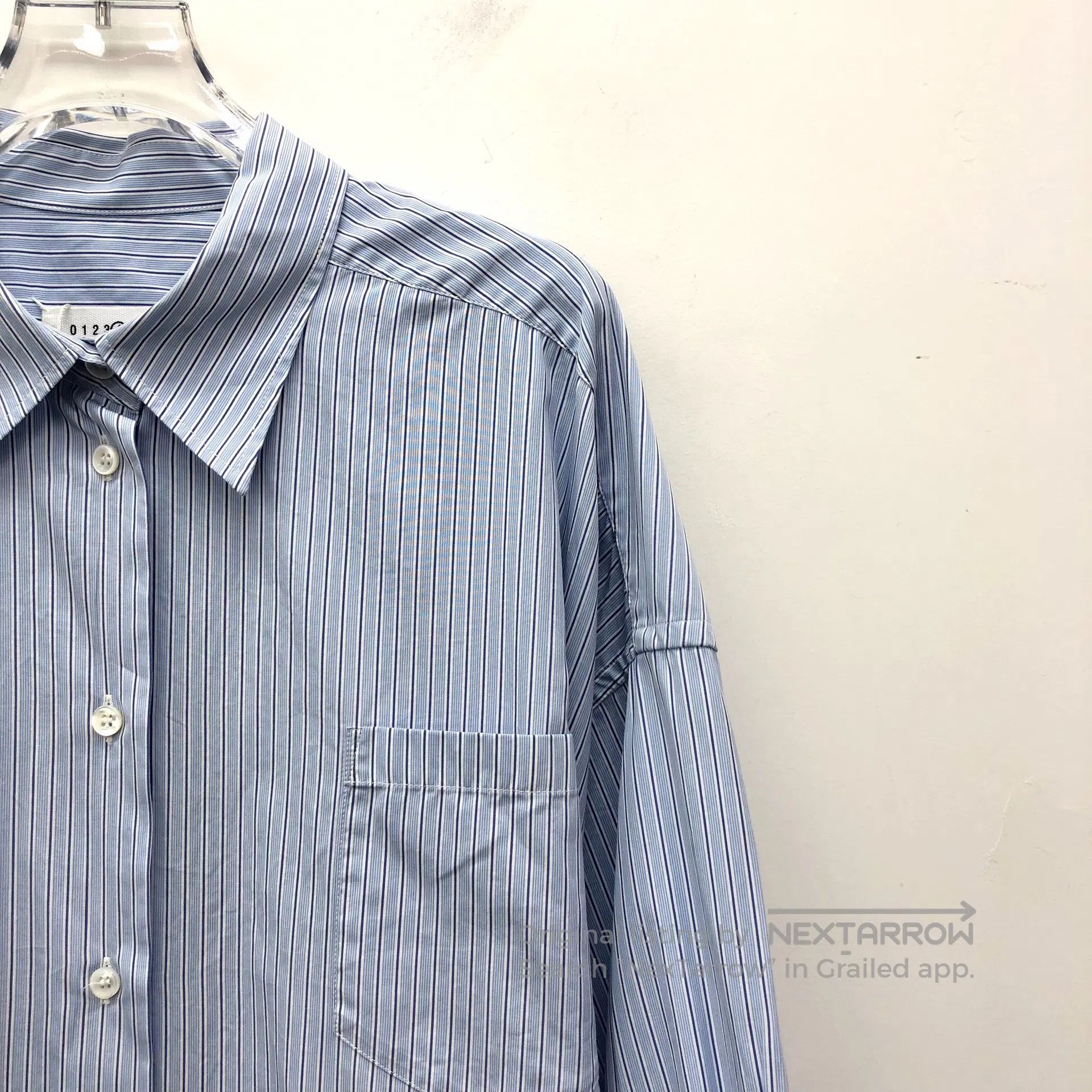 Maison Margiela Maison Margiela Blue Striped Cotton Collar Single-Breaste Size XS / US 0-2 / IT 36-38 - 3 Thumbnail
