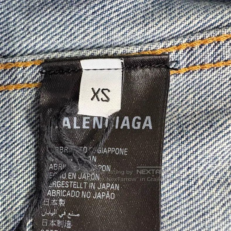 Balenciaga Balenciaga Double B Graffiti Yellow Spray Logo Denim Jacke Size US XS / EU 42 / 0 - 6 Thumbnail