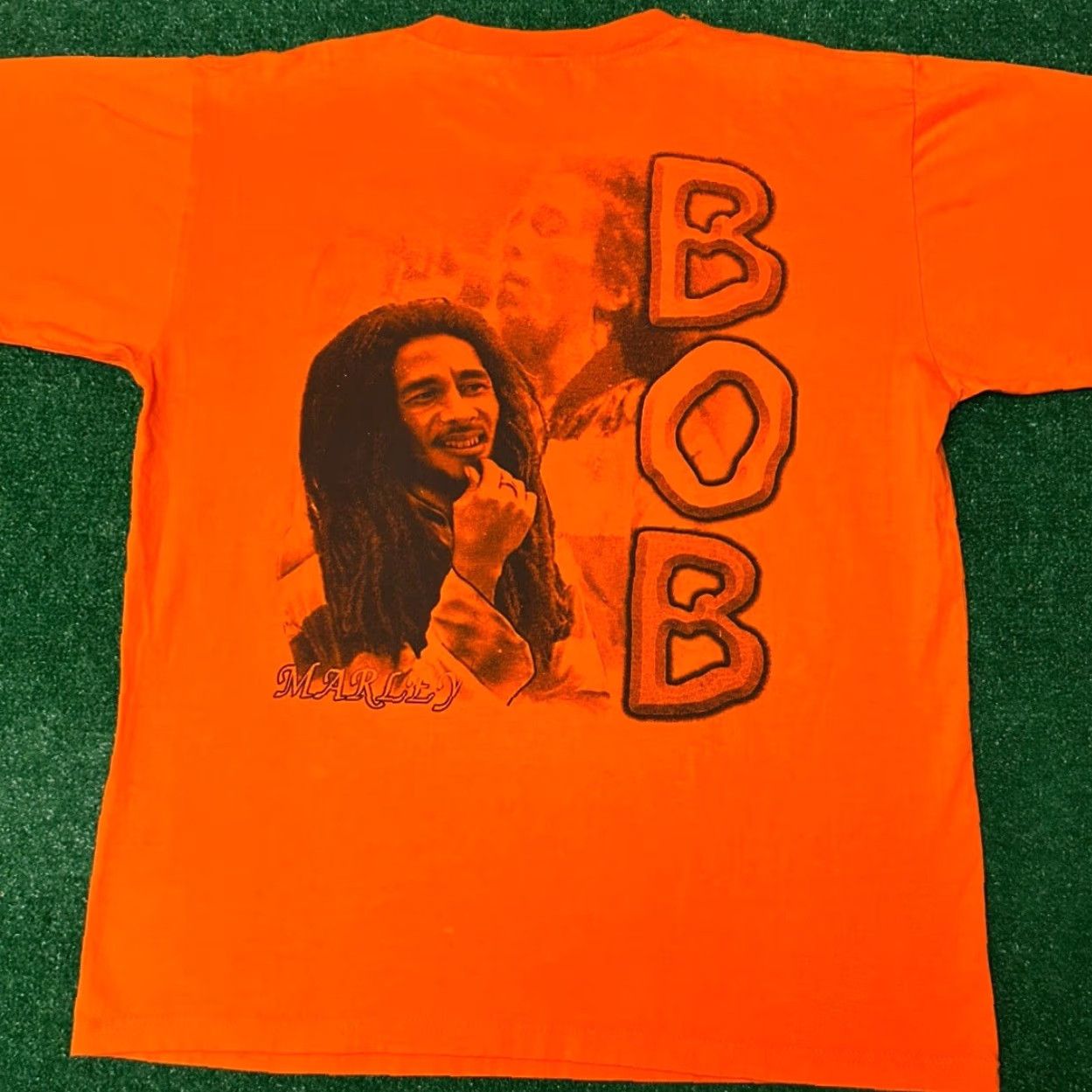 Vintage VINTAGE Bob Marley Double-Sided Rap Tee Shirt XL Mens Orange 90s 420 Rasta 1990s T-Shirt Size US XL / EU 56 / 4 - 2 Thumbnail