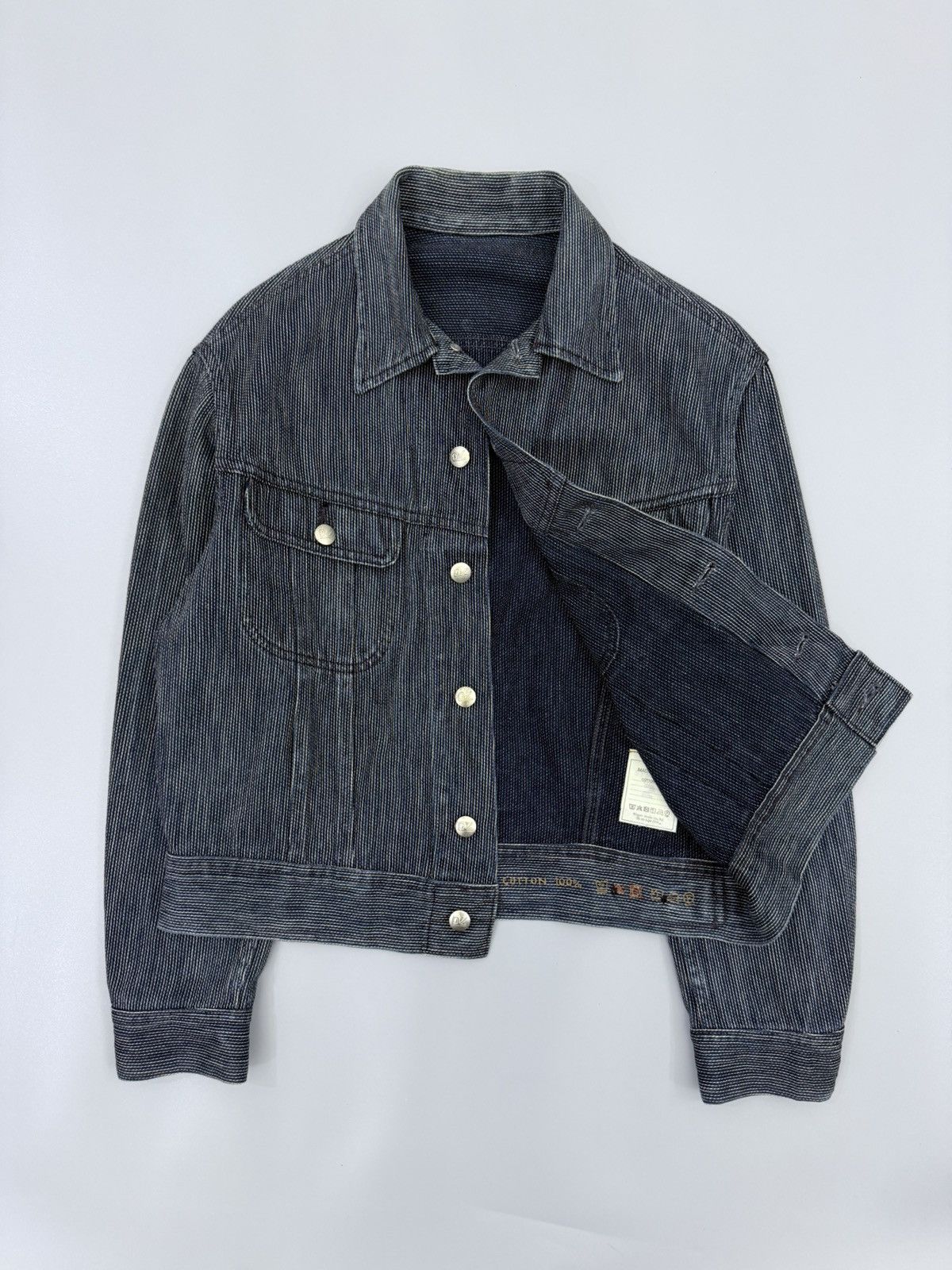 45rpm Vintage 45RPM Wabash Pinstripe Indigo Trucker Denim Jacket Size US M / EU 48-50 / 2 - 2 Thumbnail