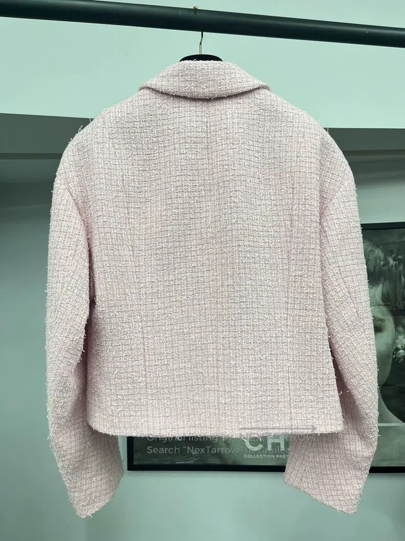 Chanel Chanel Pink tweed lapel jacket Size XXS / US 00 / IT 34 - 3 Thumbnail