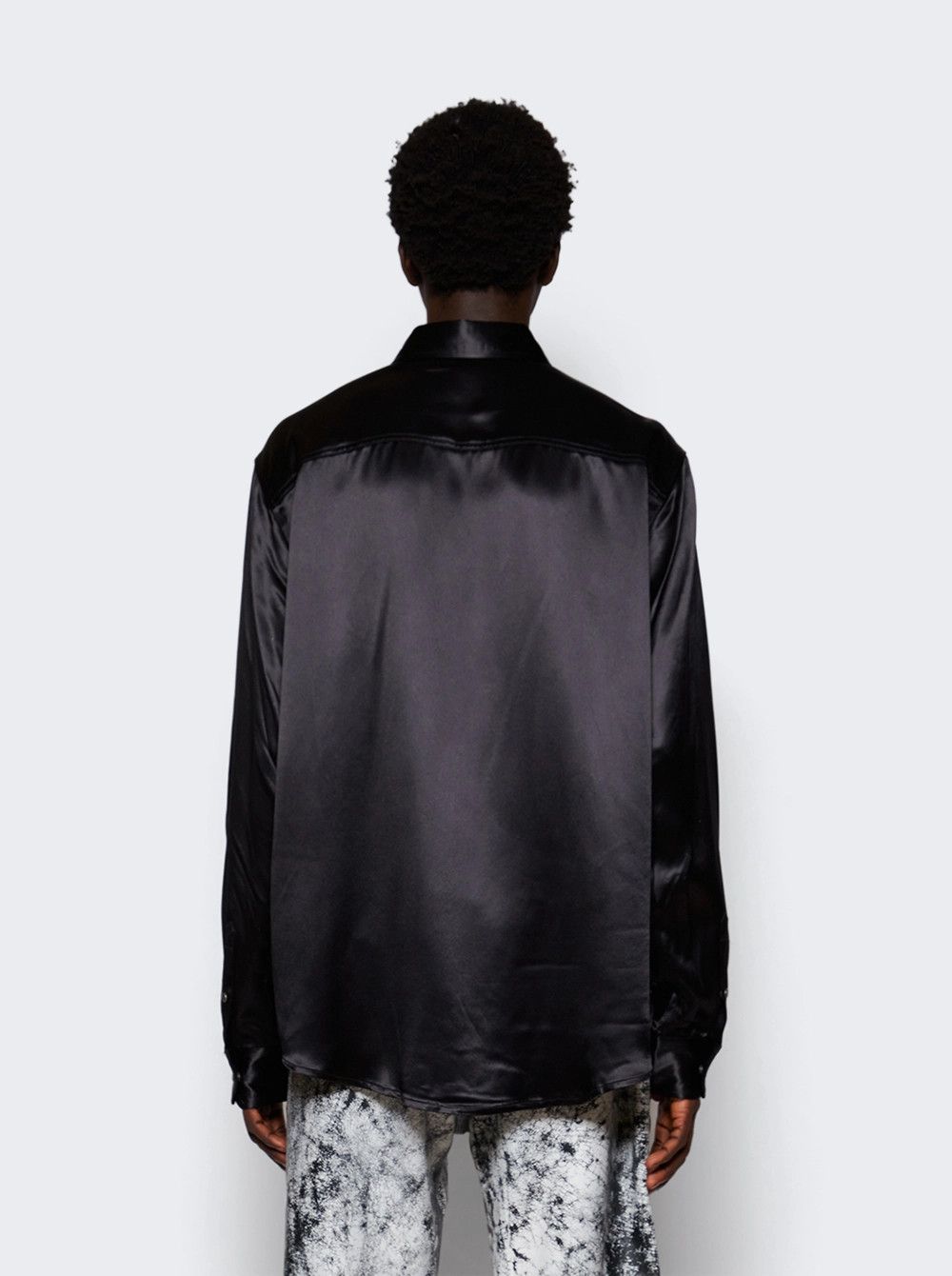 Diesel o1mle0426 S-Ricco Logo Embroidered Collar Shirt in Black Size US XL / EU 56 / 4 - 5 Thumbnail