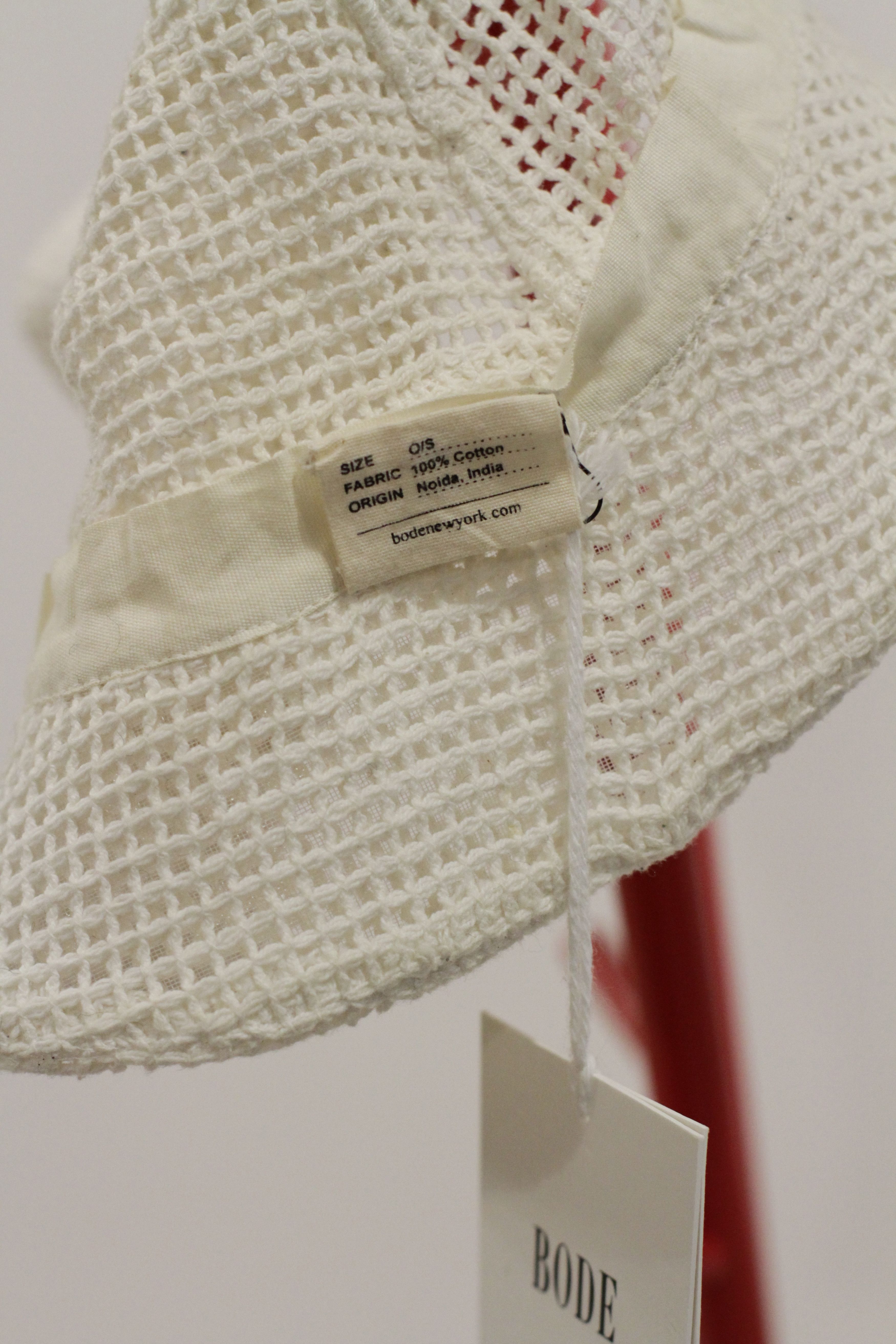 Bode White Mesh Bucket Hat Size ONE SIZE - 4 Thumbnail