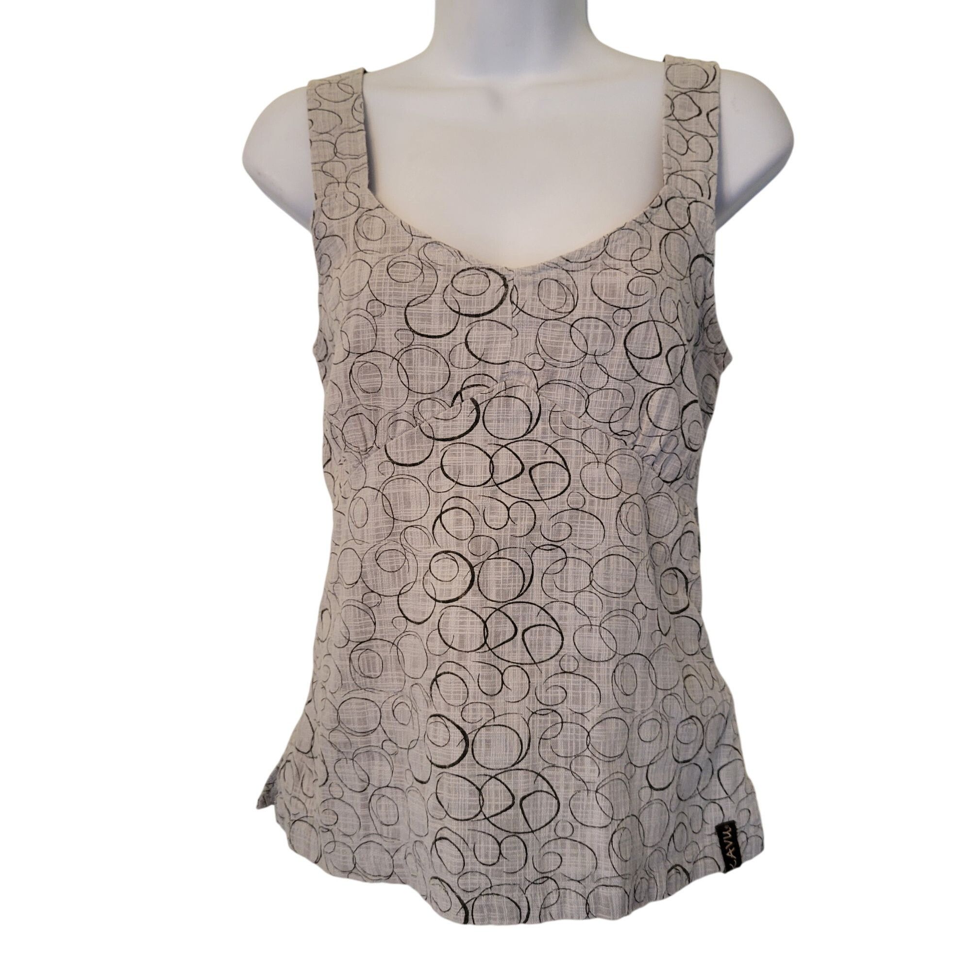 KAVU Kavu M Sleeveless Top Gray Black Circle Pattern Cotton Jumpe Size M / US 6-8 / IT 42-44 - 1 Thumbnail