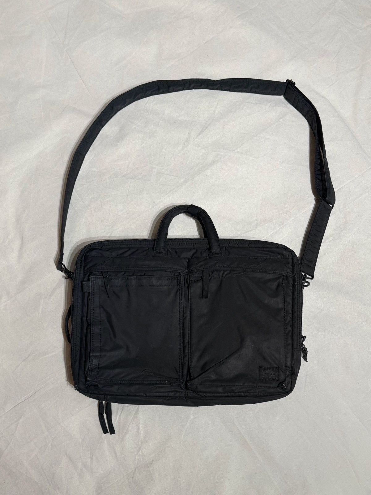 Porter Yoshida Co $853 Triple Black Beauty Yoshida Bag Laptop Messenger, Men's