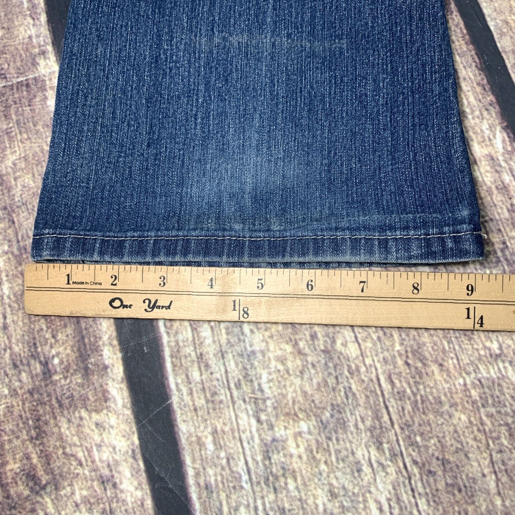 Denime Hybrid & Company Jeans Women Size 9 Blue Denim Low Rise Bootcut 32 x 30 1/2 Size 30" / US 8 / IT 44 - 5 Thumbnail