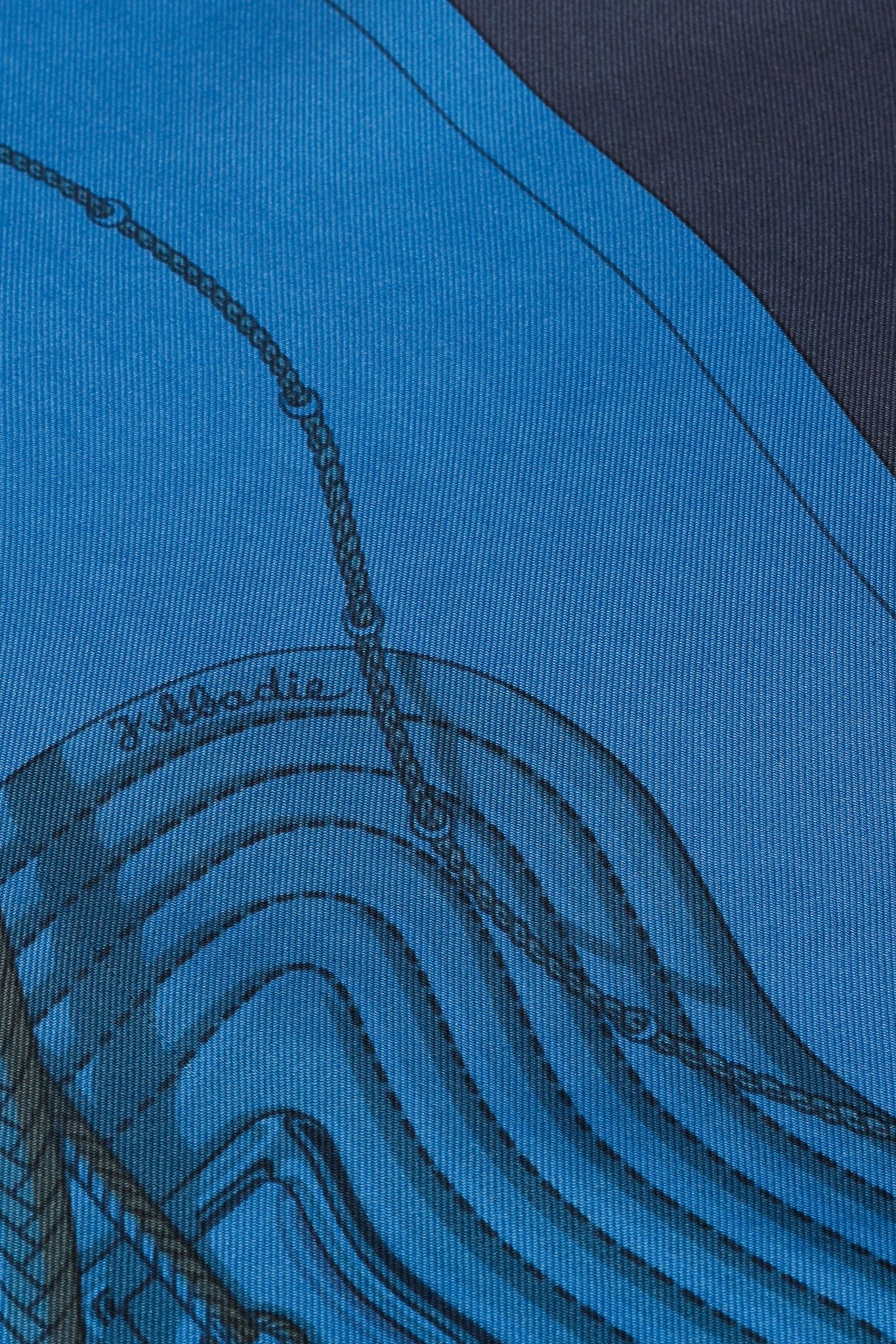 Hermes Hermes Clic-Clac 90 Blue Dip-Dye Silk Scarf Size ONE SIZE - 5 Thumbnail