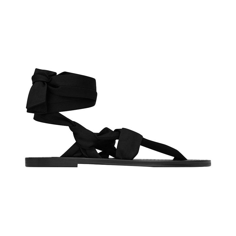 Saint Laurent Paris o1b1hav110325 732384 Nolan Sandals in Jersey in Black Size US 7.5 / IT 37.5 - 3 Thumbnail