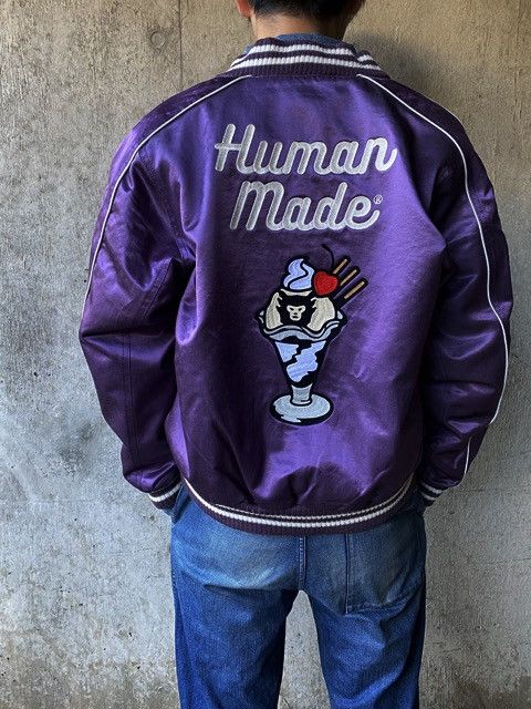 Human Made HUMAN MADE Purple Satin Varsity Jacket Size US XL / EU 56 / 4 - 7 Thumbnail