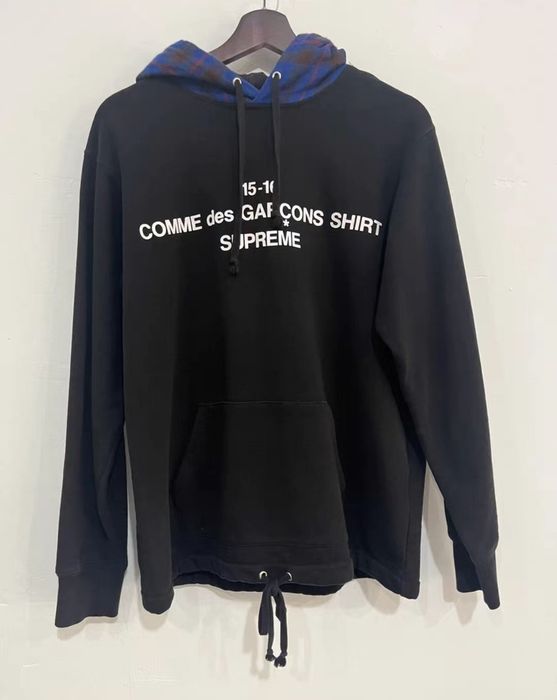 Supreme cdg plaid discount hoodie