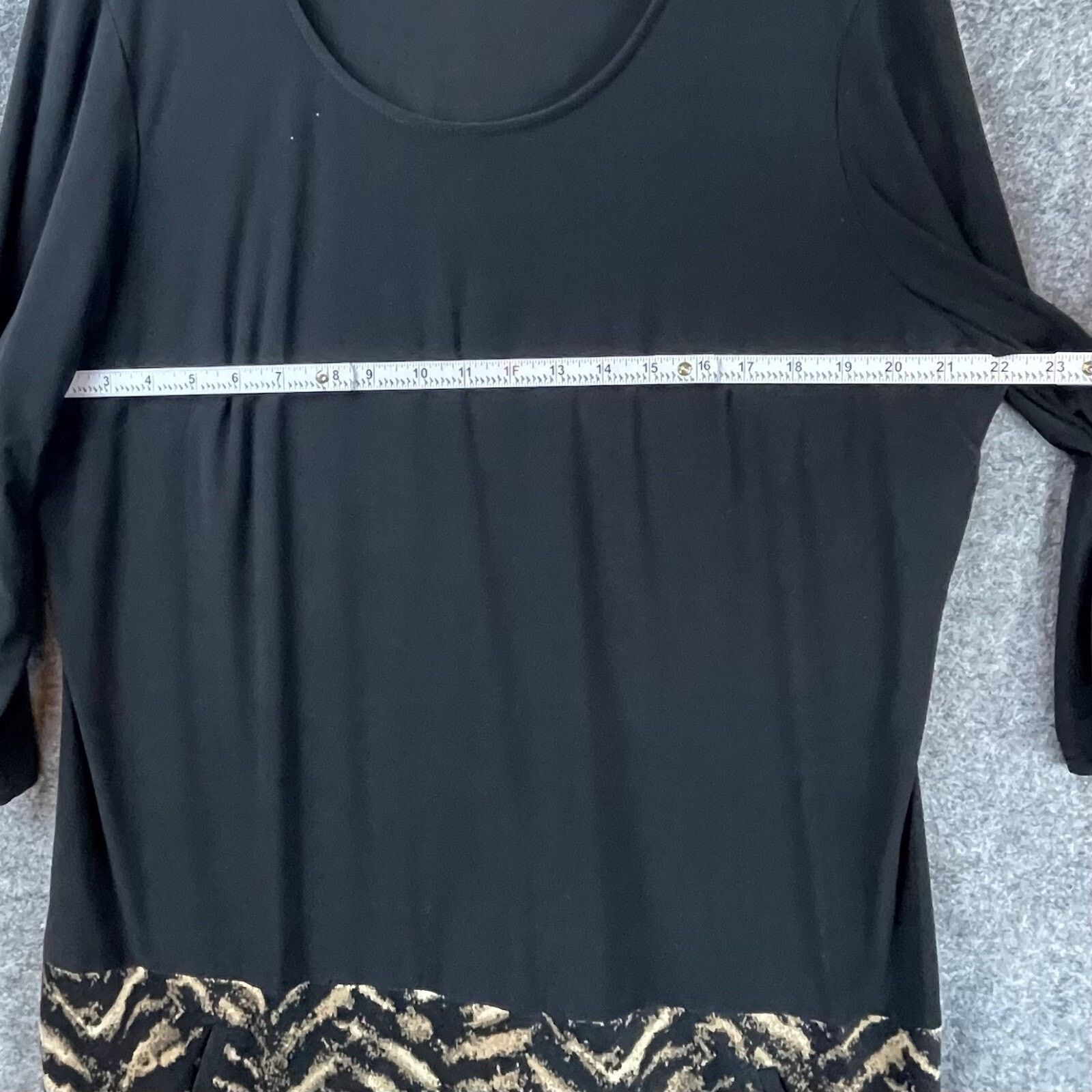 Joseph Ribkoff Joseph Ribkoff Shift Dress Womens 22 Black Gold ZigZag Knit Size 3XL / US 20-22 - 4 Thumbnail