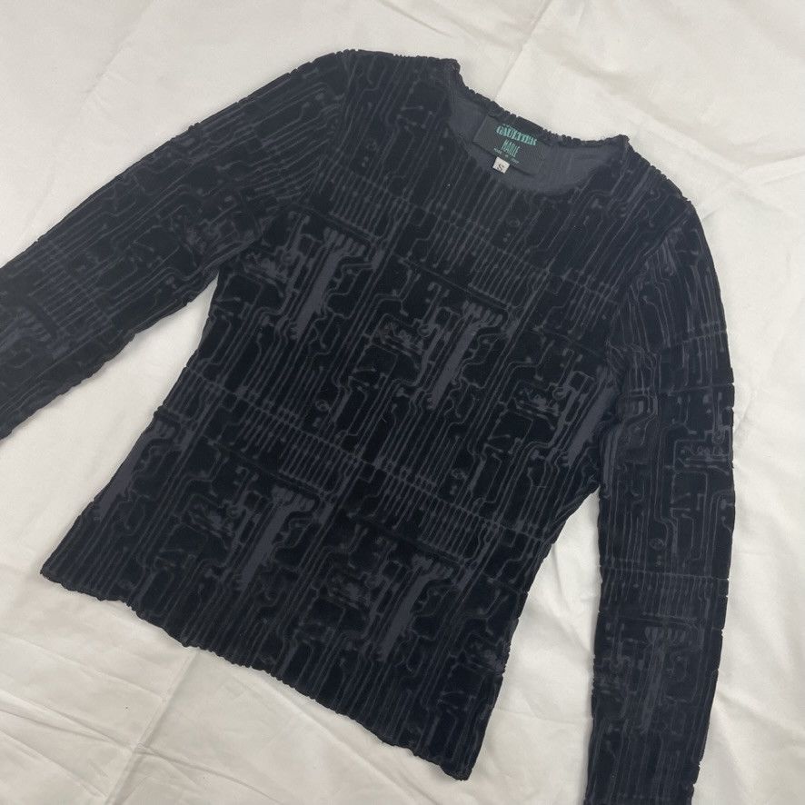 Jean Paul Gaultier AW95 Jean Paul Gaultier Circuitboard Flock Mesh Top Vintage Size US S / EU 44-46 / 1 - 3 Thumbnail