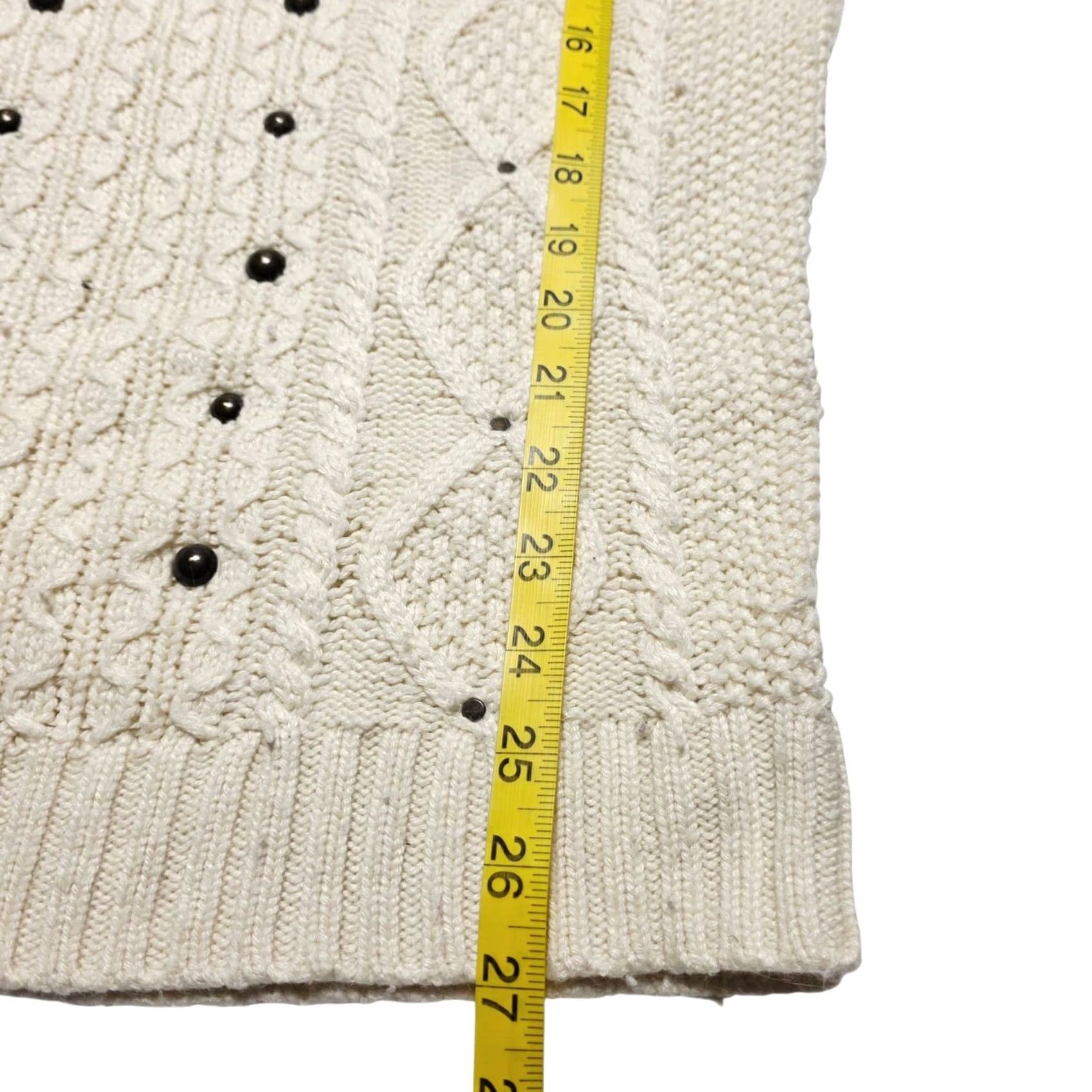 American Eagle Outfitters VINTAGE American Eagle Outfitters Sweater Womens Cable Knit Cream Long Pullover Size Small Y2K Size S / US 4 / IT 40 - 3 Thumbnail
