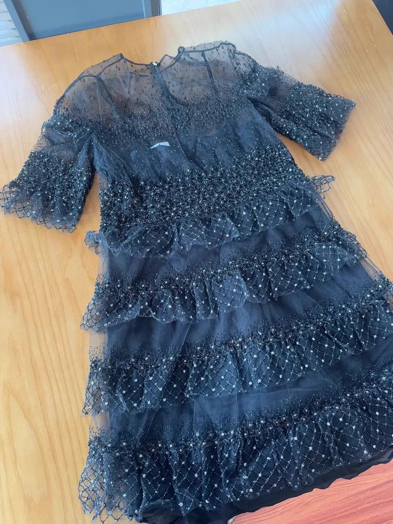 Valentino Valentino Black mesh dress skirt Size S / US 4 / IT 40 - 1 Thumbnail