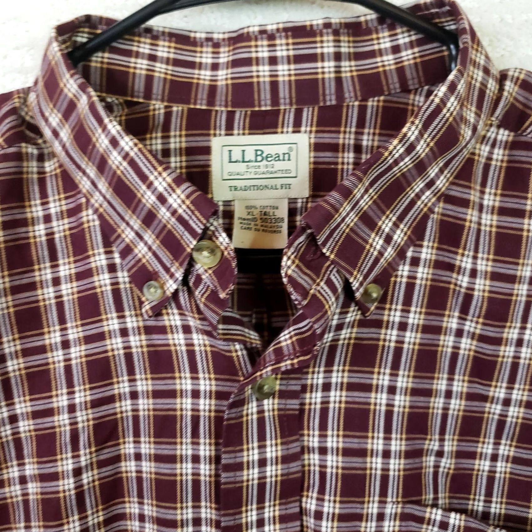 Vintage VINTAGE L.L. Bean Plaid Button-Up Shirt Men XL Tall Traditional Fit XLT Size US XL / EU 56 / 4 - 5 Thumbnail