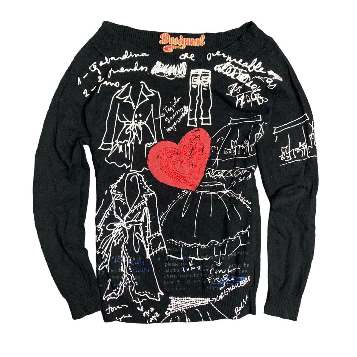 Desigual Desigual Y2k off shoulder top vintage long sleeve Size S / US 4 / IT 40 - 1 Thumbnail