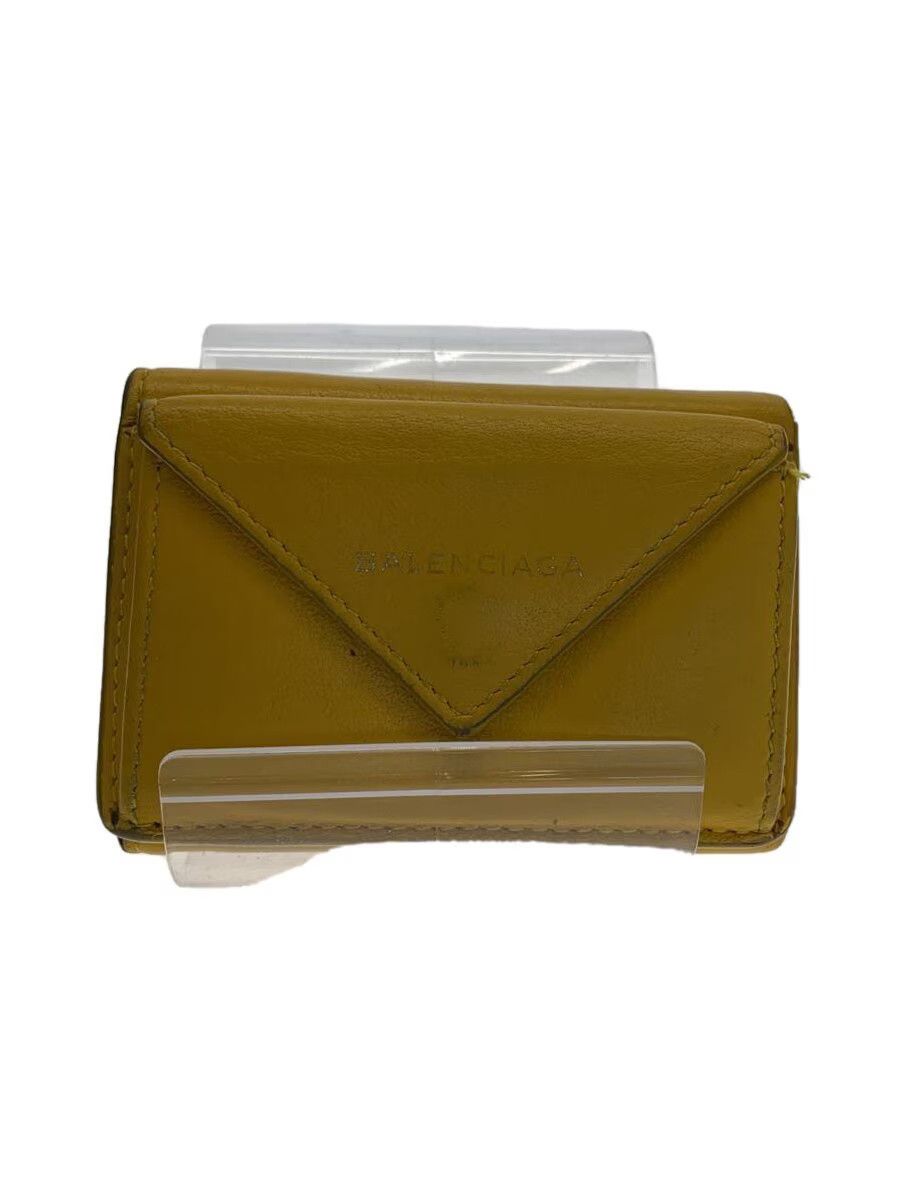 Balenciaga Balenciaga Leather Tri-Fold Wallet Yellow Size ONE SIZE - 1 Thumbnail