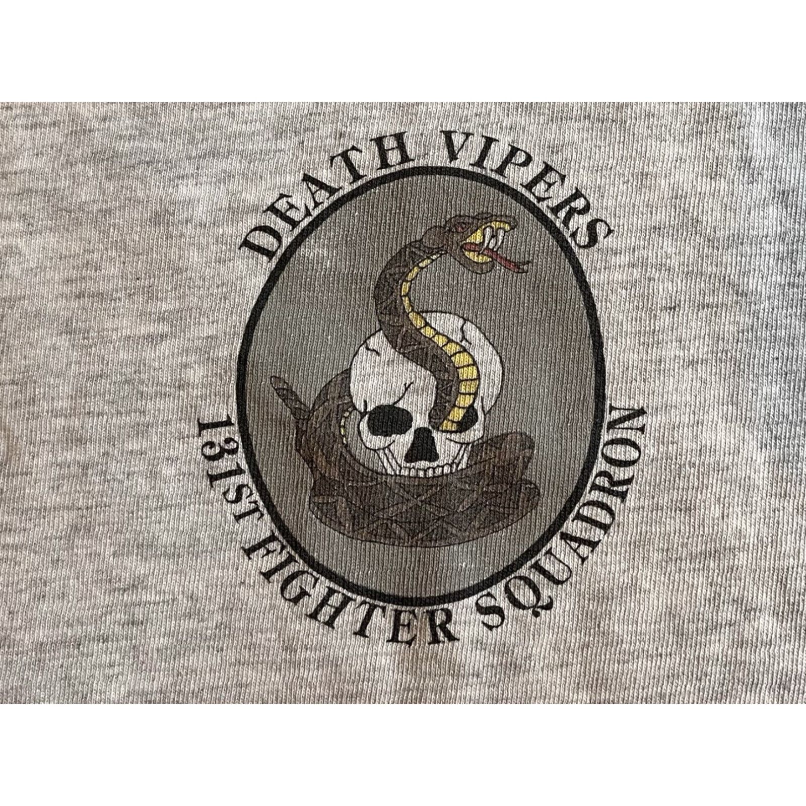 Vintage VINTAGE All Sport Death Vipers 131st Fighting Squadron Shirt Men’s Large Grey Distressed Size US L / EU 52-54 / 3 - 4 Thumbnail