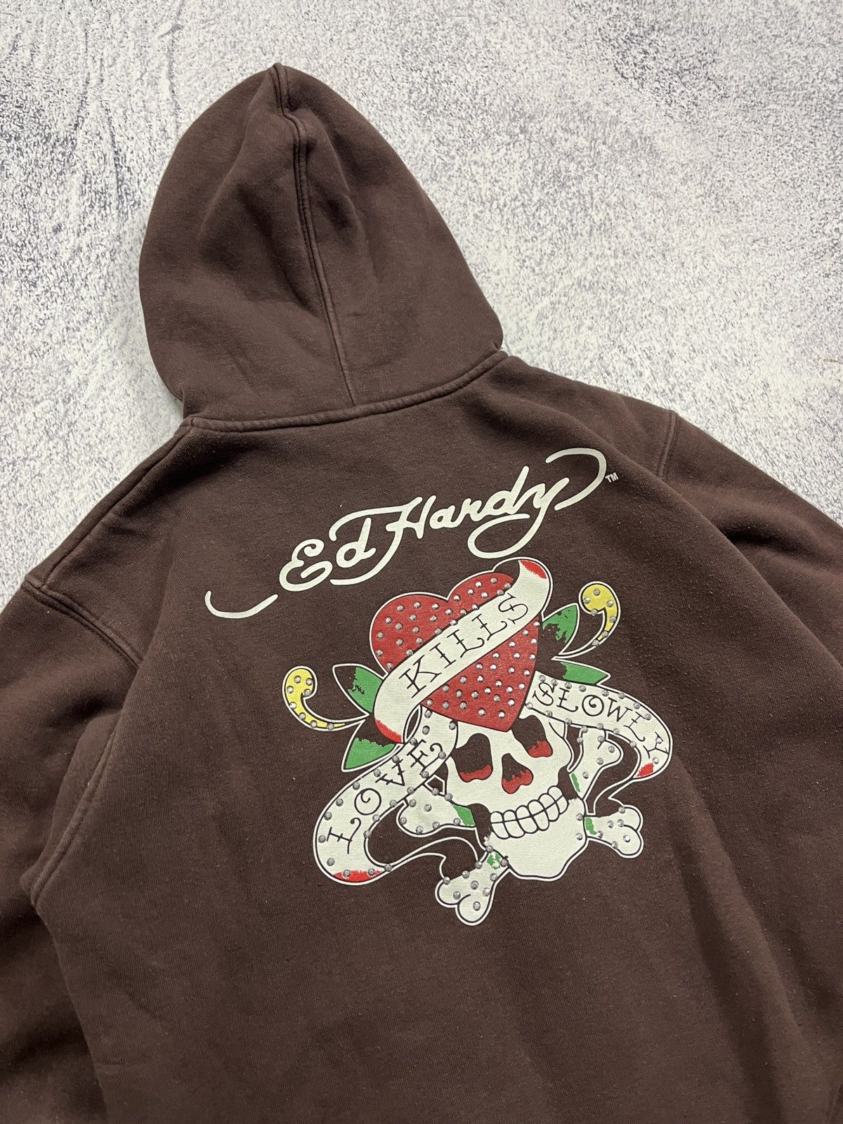 Ed Hardy Vintage Y2K Ed Hardy Love Kills Slowly Big Logo Zip Hoodie Size M / US 6-8 / IT 42-44 - 5 Thumbnail