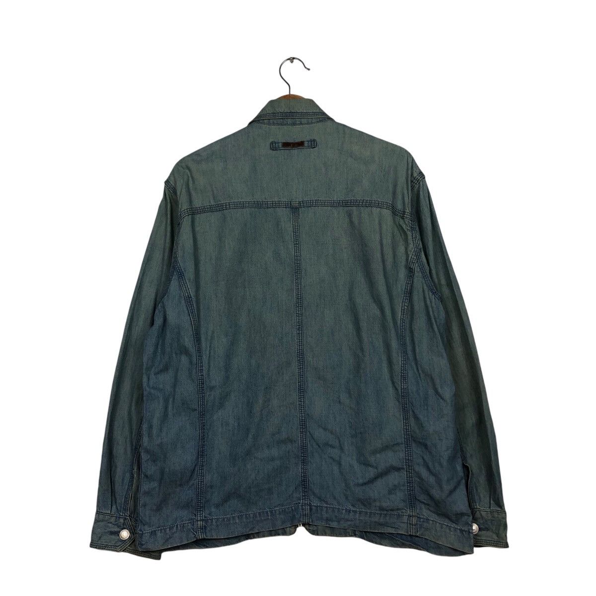 Japanese Brand 📌Vintage Worker Indigo Denim Jacket Crocodile Zipper Size US L / EU 52-54 / 3 - 9 Thumbnail