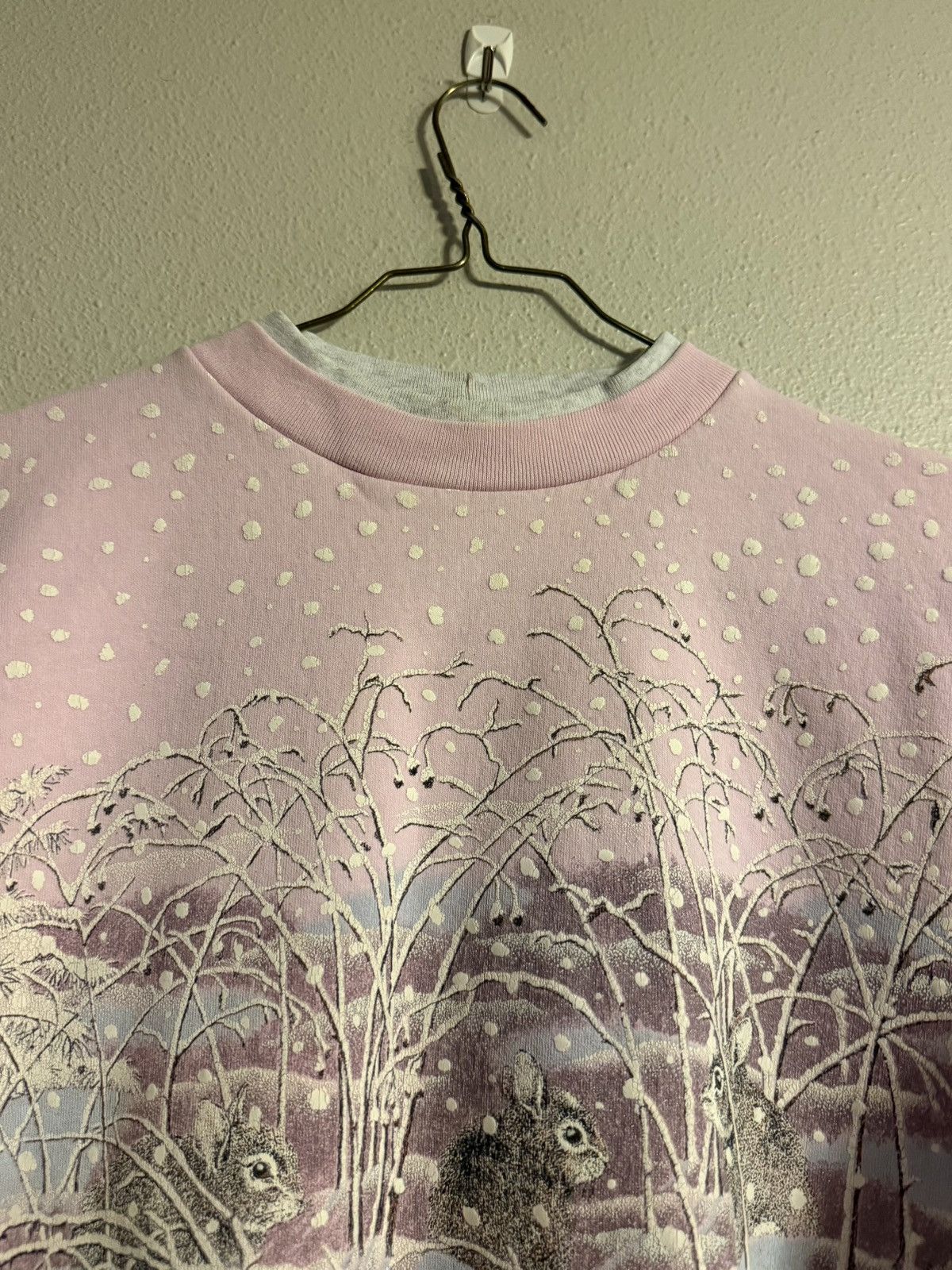 Vintage vtg 90s snow bunny puff print AOP winter nature sweatshirt Size US S / EU 44-46 / 1 - 5 Thumbnail