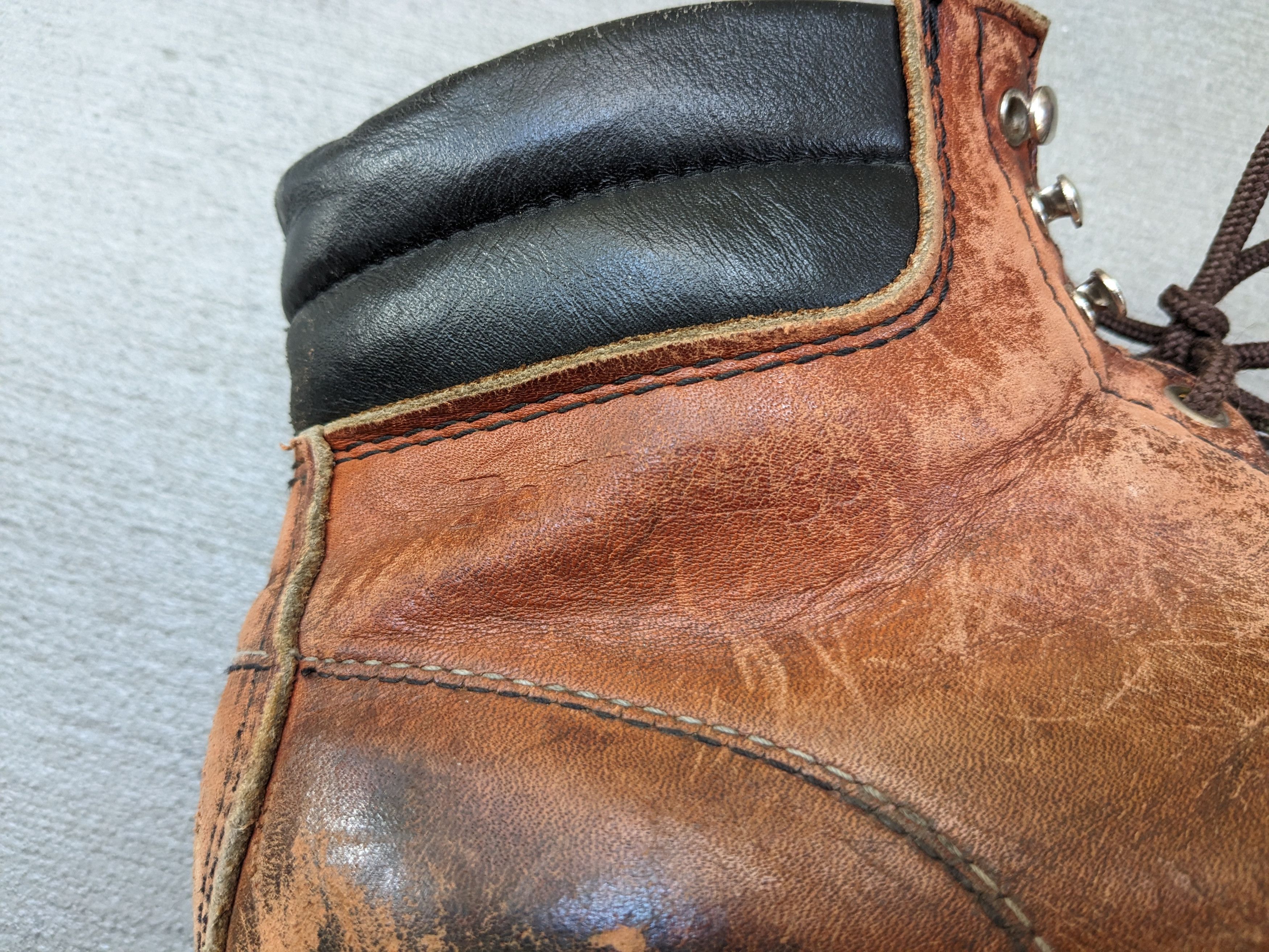 Red Wing Vintage Combat Boots Brown 12 Leather Chunky Biker Moto Size US 12 / EU 45 - 15 Thumbnail