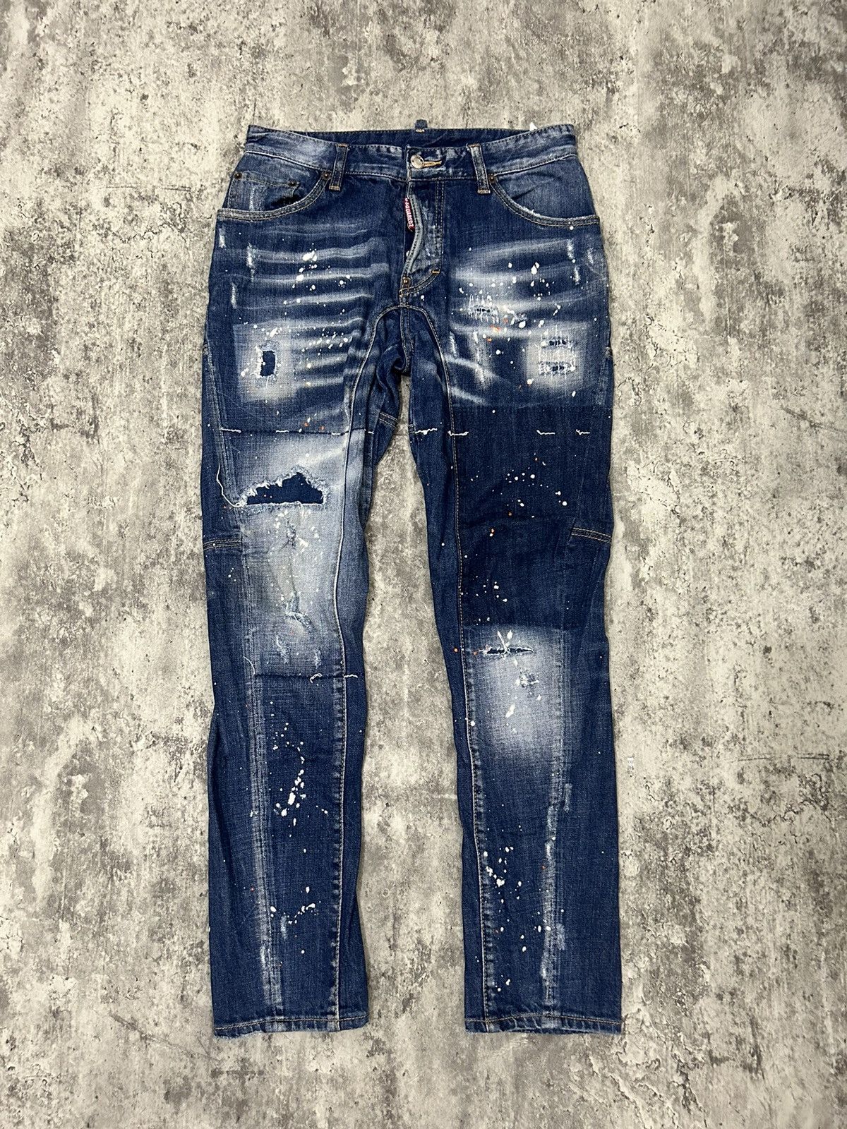 Designer × Dsquared2 Ds Quared 2 Paint Acid Wash Distressed Jeans Size US 29 - 1 Thumbnail