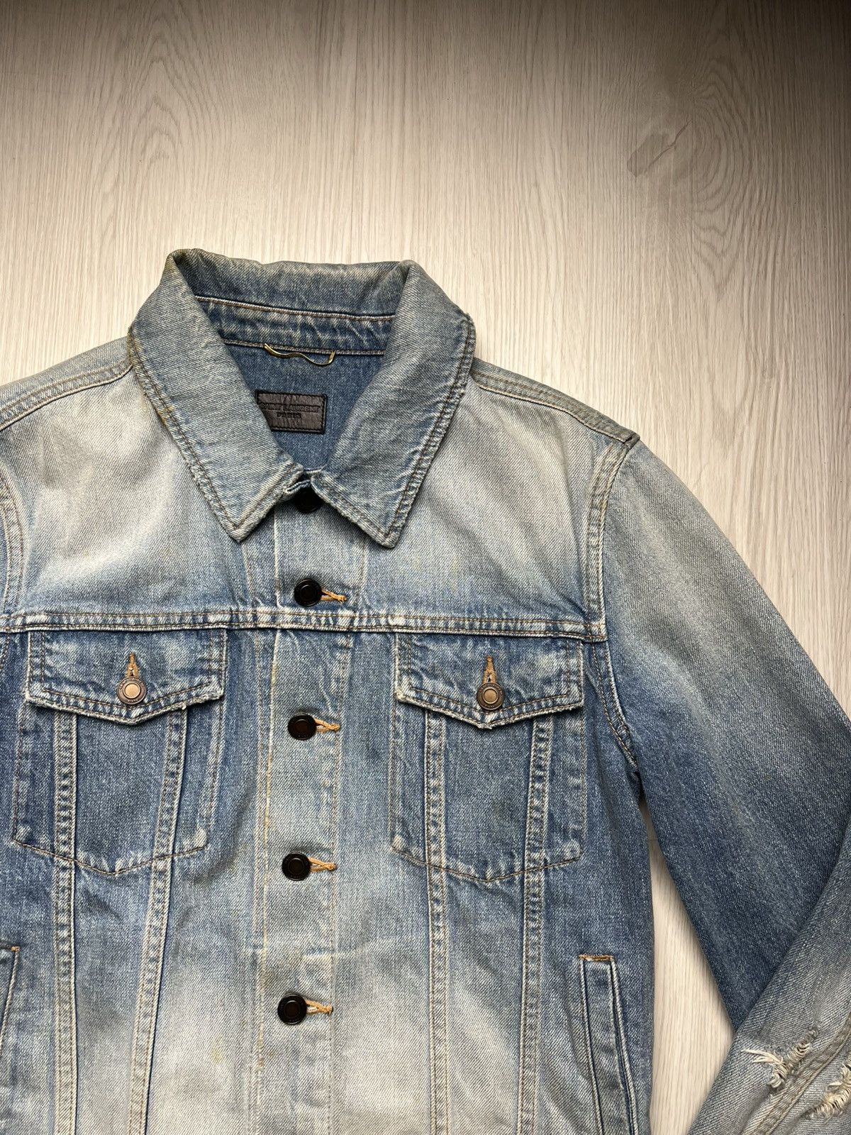Saint Laurent Paris Saint Laurent Hedi Slimane Era Raw Hem Denim Jacket Size US XS / EU 42 / 0 - 4 Thumbnail