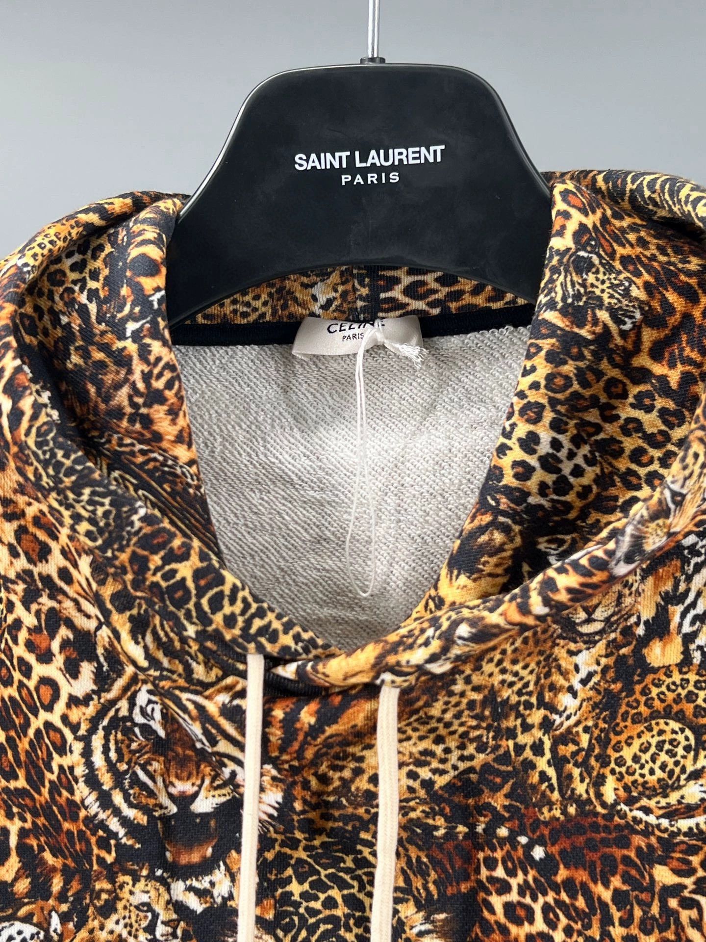Celine celine men's cotton leopard print hoodie | Grailed