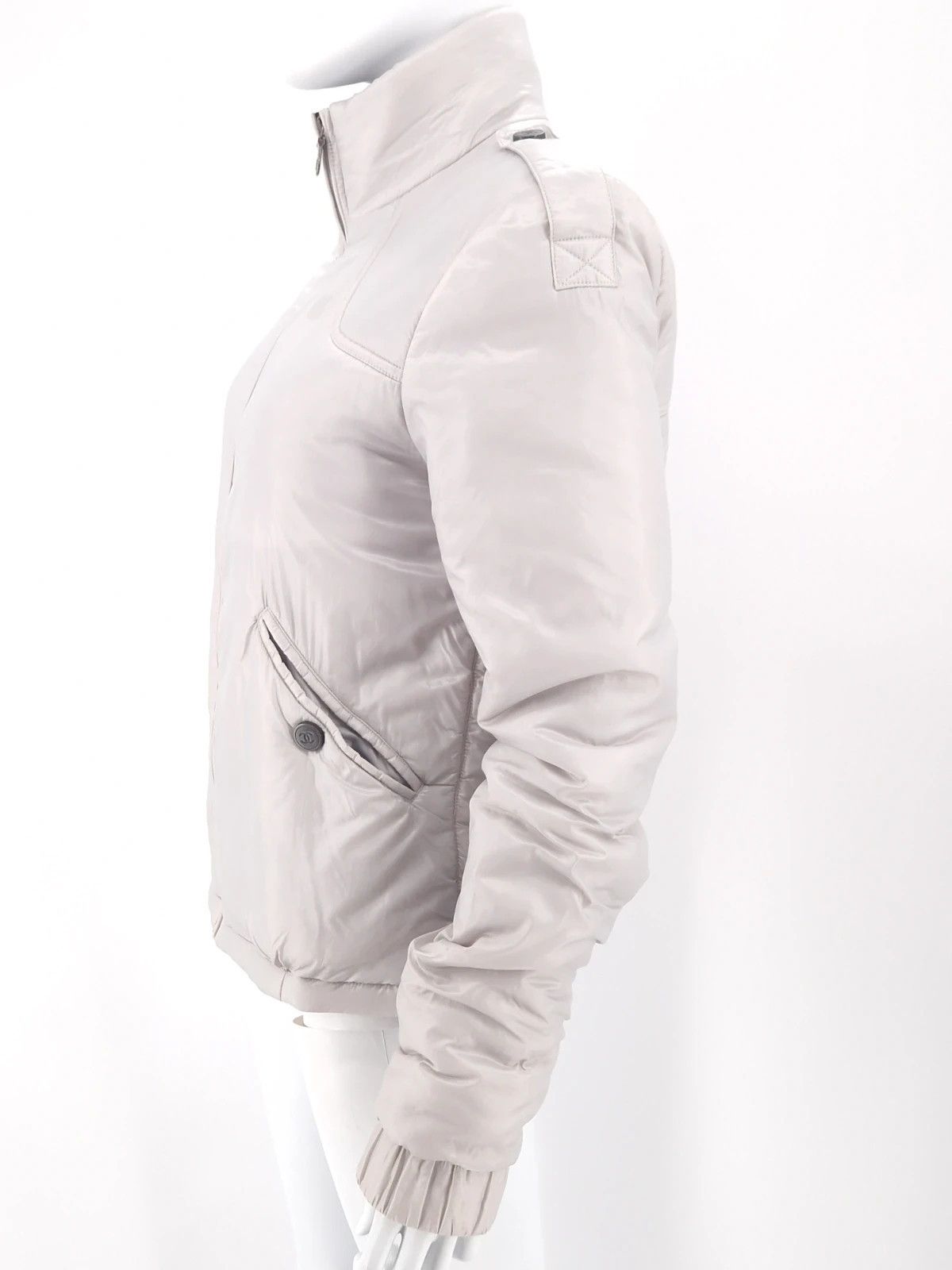 Chanel Chanel Silver Puffer Jacket Size S / US 4 / IT 40 - 3 Thumbnail