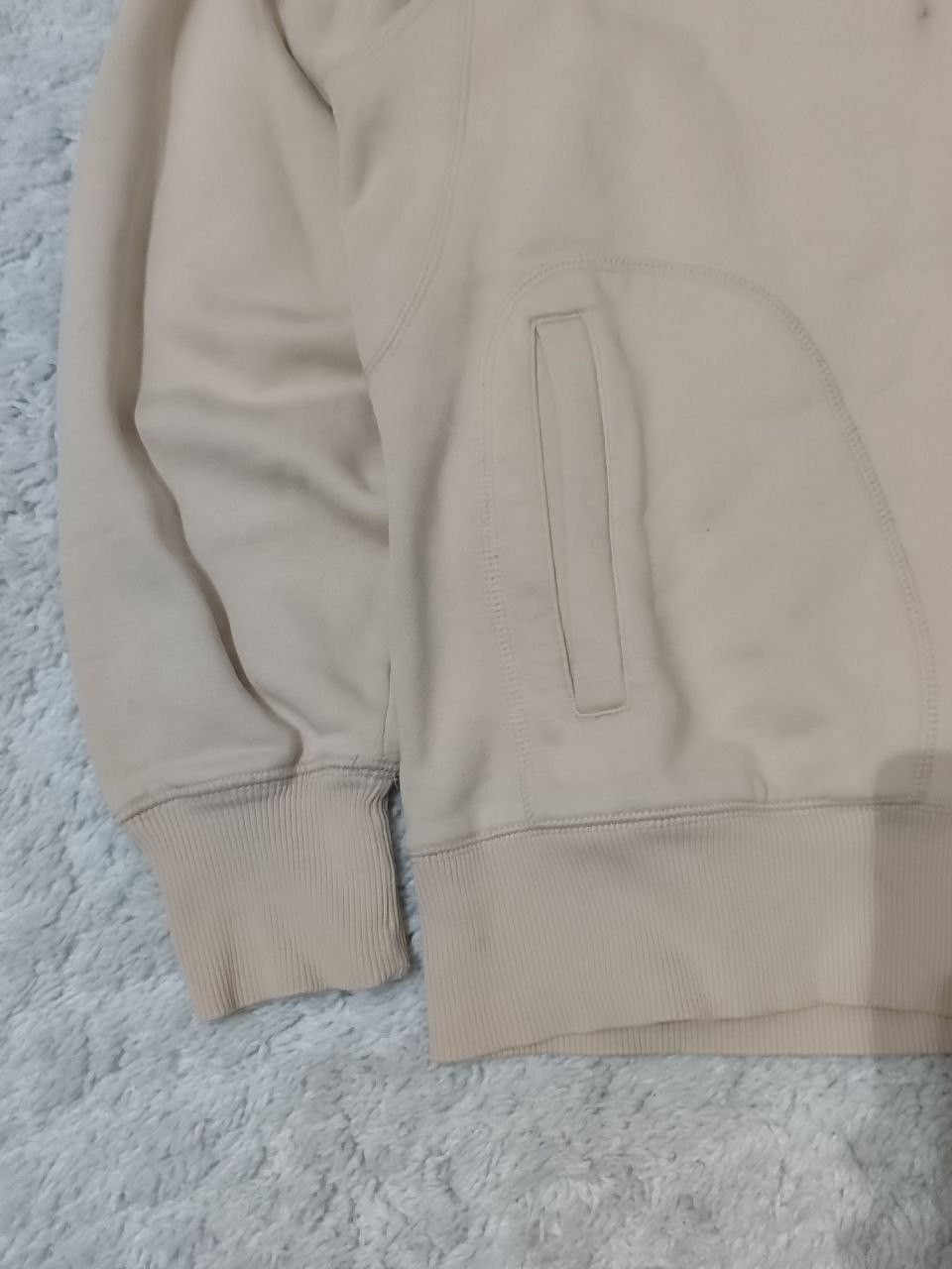 Nike × Vintage 🙉 Vintage Nike Full Zip Sweatshirt Beige 90s Size US S / EU 44-46 / 1 - 4 Thumbnail
