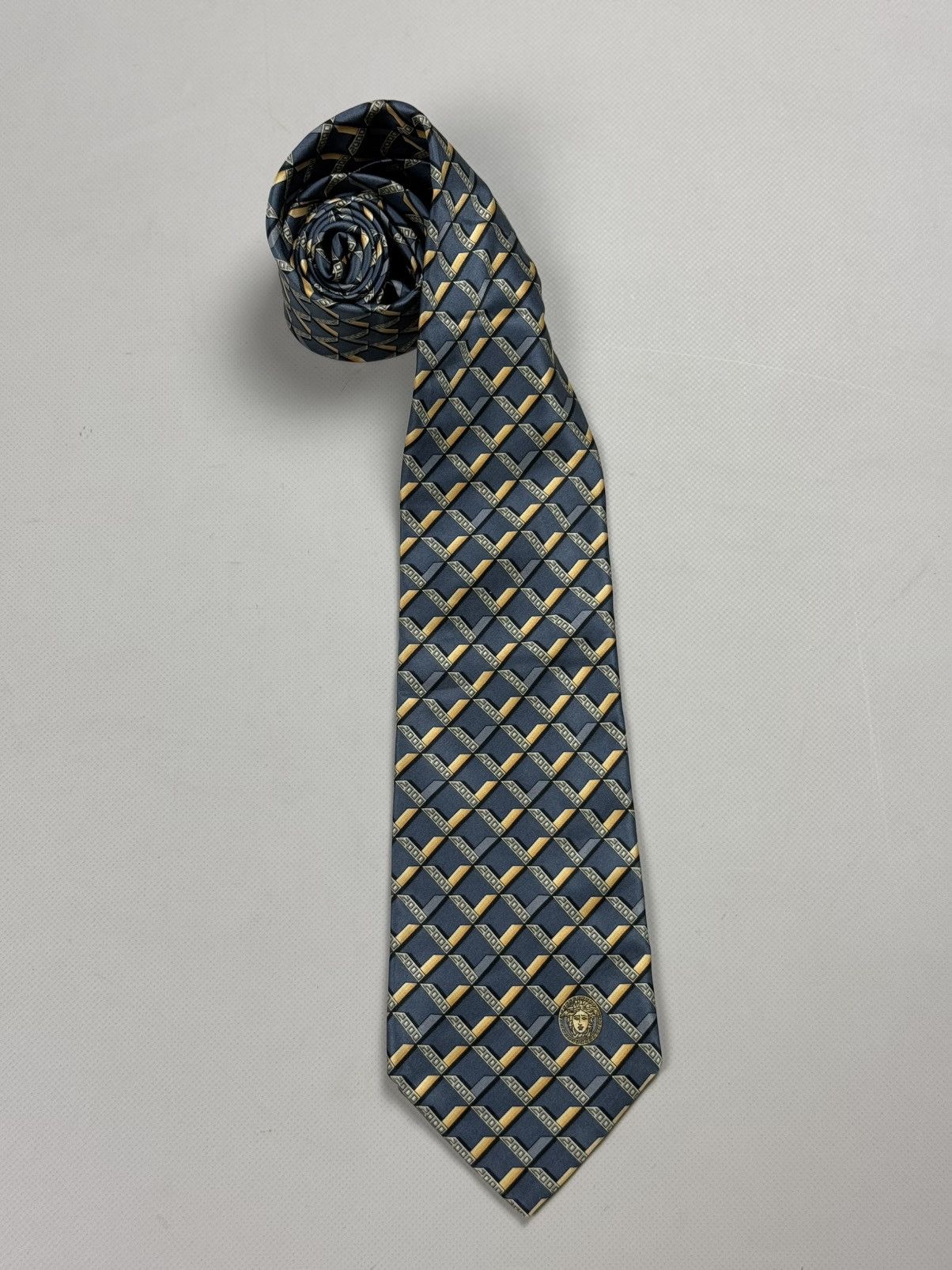 Versace × Vintage Gianni Versace Vintage Geometric Pattern Silk Tie Size ONE SIZE - 6 Thumbnail
