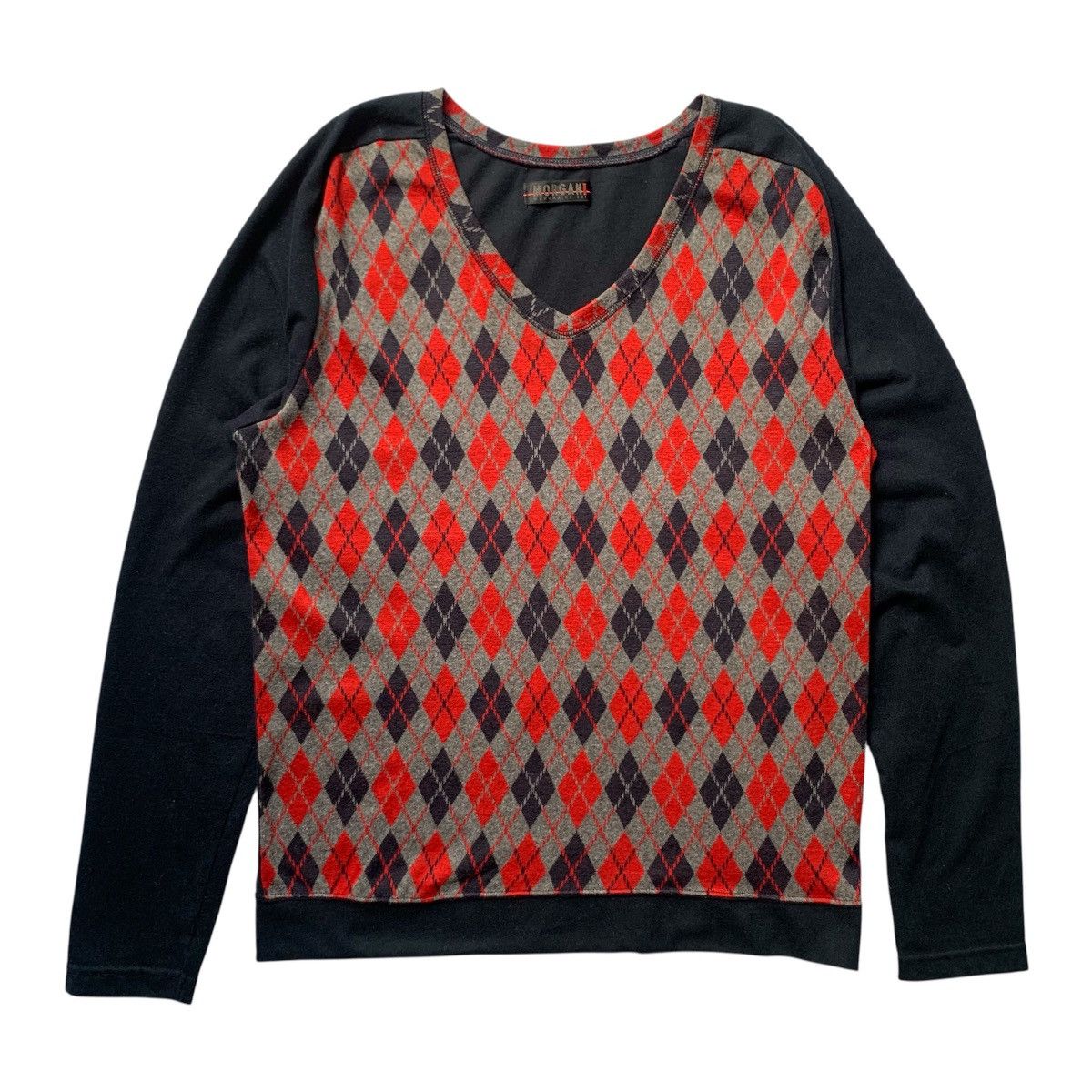Morgan Homme Vintage morgan homme v-neck sweater with argyle pattern Size US M / EU 48-50 / 2 - 1 Thumbnail