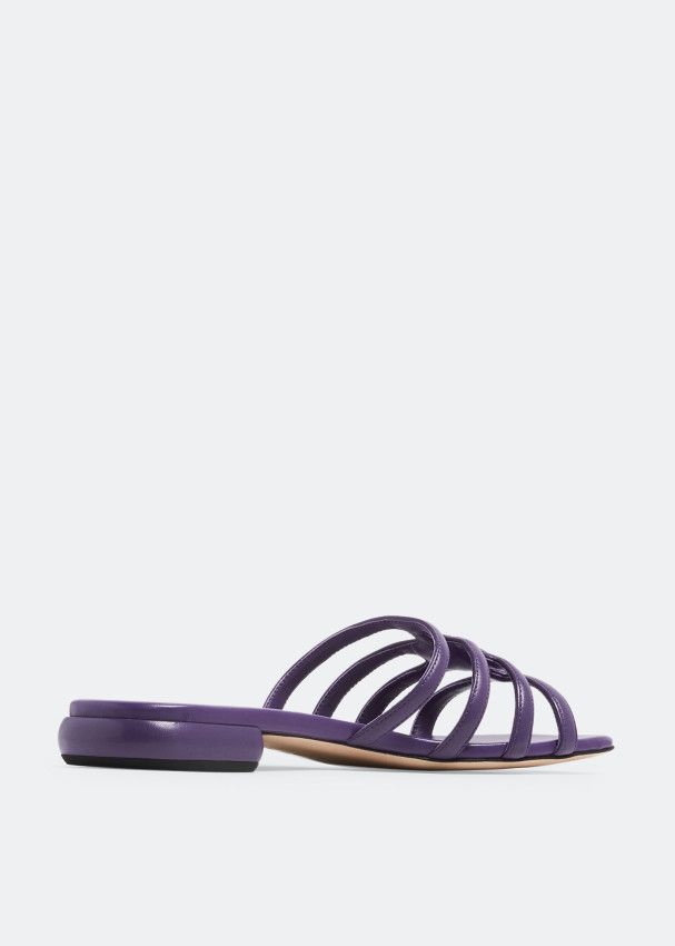 Miu Miu o1la1rc1a0724 Leather Sandals in Blue Size US 9 / IT 39 - 1 Thumbnail
