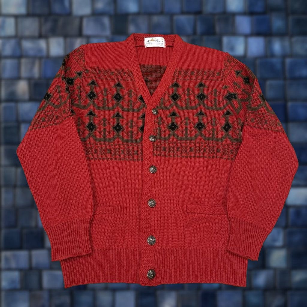 Vintage VINTAGE Avon Knit Fair Isle Cardigan Sweater Mens Medium Red Festive Mens Cardigan Sweater Size US M / EU 48-50 / 2 - 1 Thumbnail