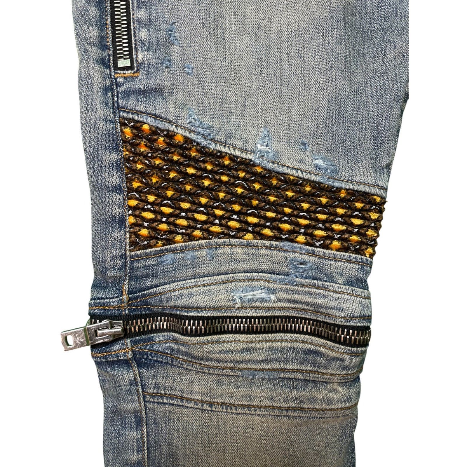 Amiri Amiri MX2 'Bee' Patch Blue Jeans Size US 33 - 3 Thumbnail