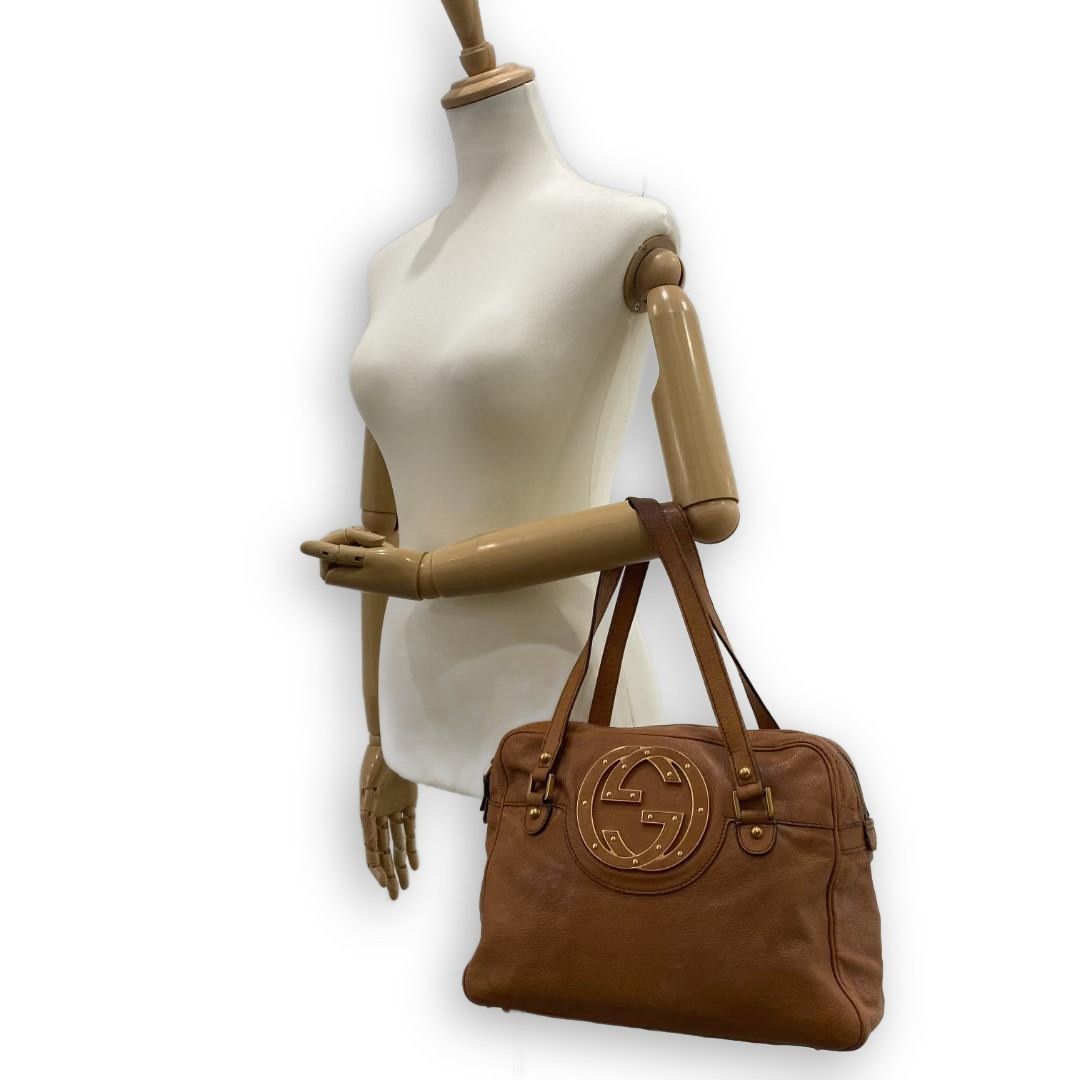 Gucci Gucci - Interlocking G Blondie Brown Leather Tote Preloved Size ONE SIZE - 2 Thumbnail