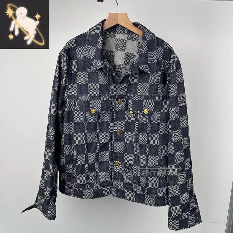 Louis Vuitton Louis Vuitton Black Checkerboard Denim Jacket Size US M / EU 48-50 / 2 - 1 Thumbnail