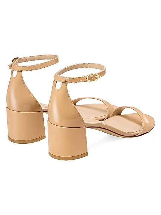 Stuart Weitzman os11x0126 Nudist 50mm Patent Leather Sandals in Beige Size US 9 / IT 39 - 3 Thumbnail