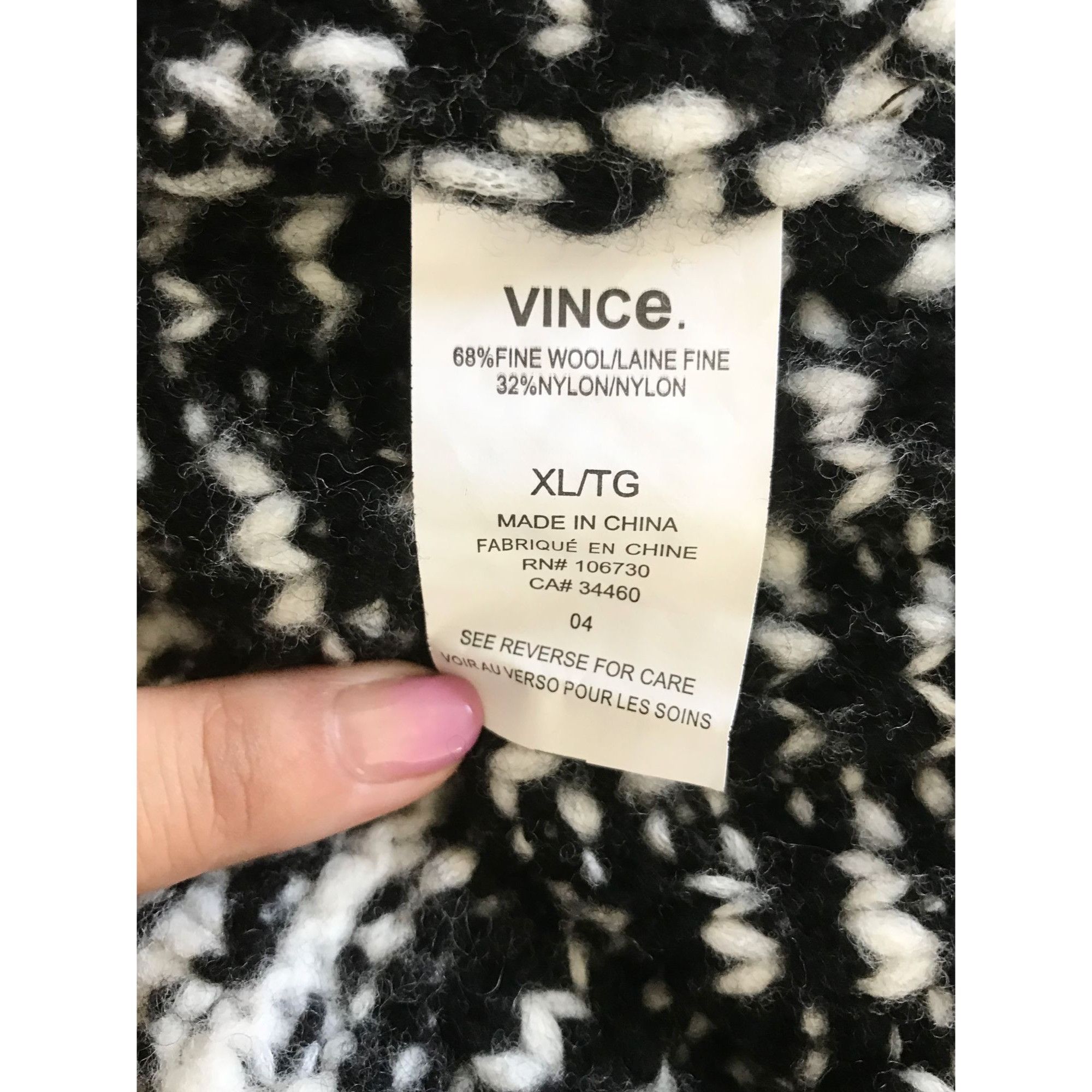 Vince Vince Wool Blend Textured Striped Sweater, Size XL Size XL / US 12-14 / IT 48-50 - 4 Thumbnail