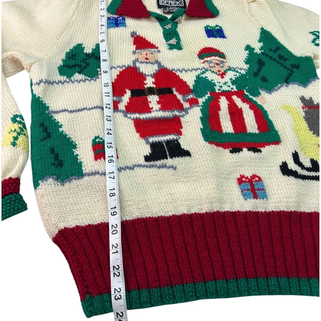 Other Vintage 80s Berek Collared Christmas Sweater Hand-Knit 100% Size M / US 6-8 / IT 42-44 - 8 Thumbnail