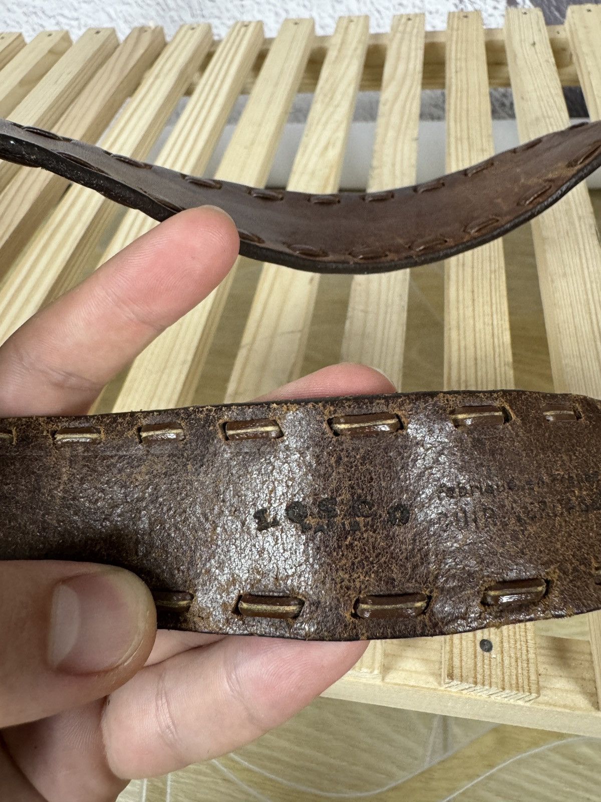 Other LOSCO PARIS made in France vintage 90s brown leather belt Size 32 - 7 Thumbnail