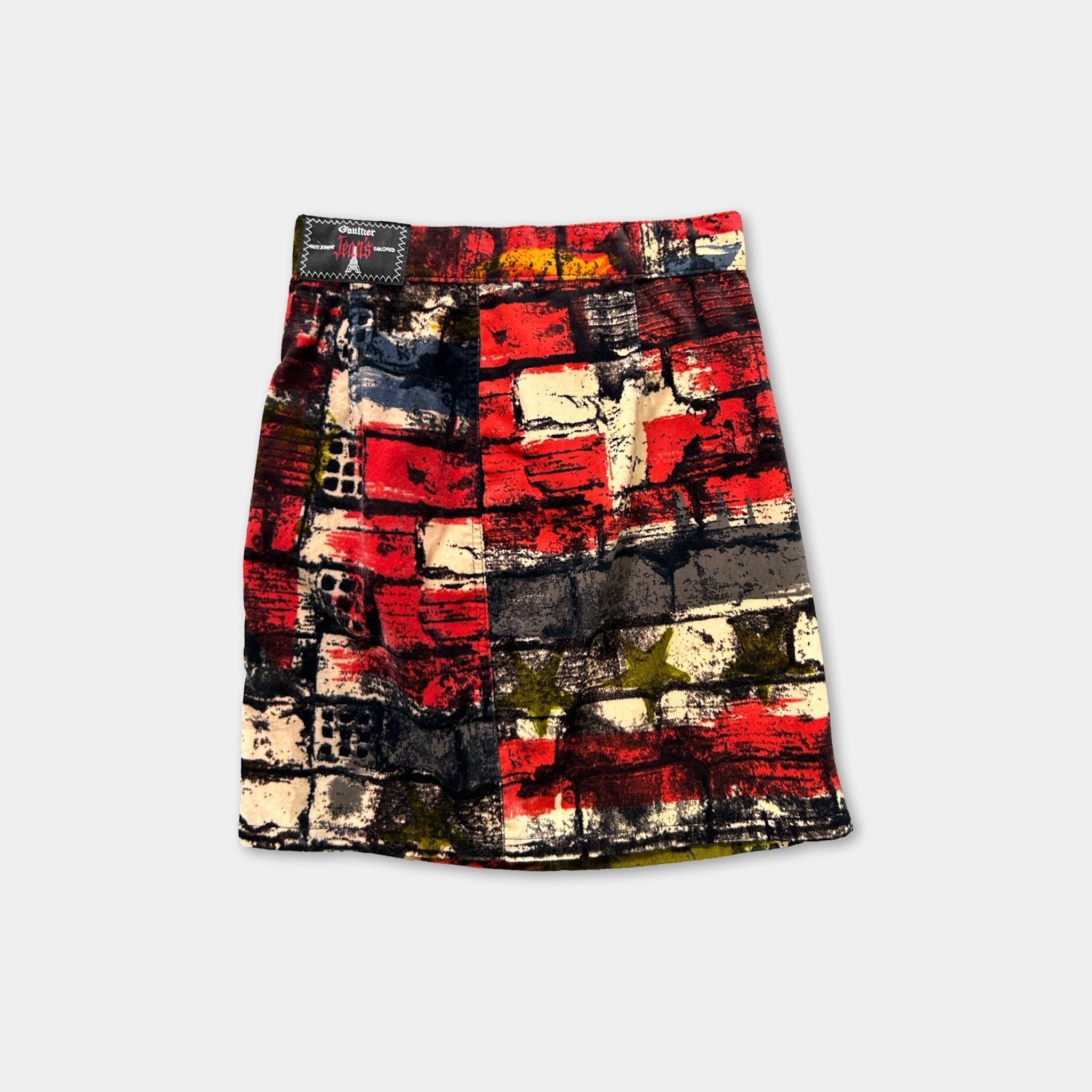 Jean Paul Gaultier Jean Paul Gaultier 1996 Flag Fight Racism Skirt Size 42" / US 20 - 3 Thumbnail