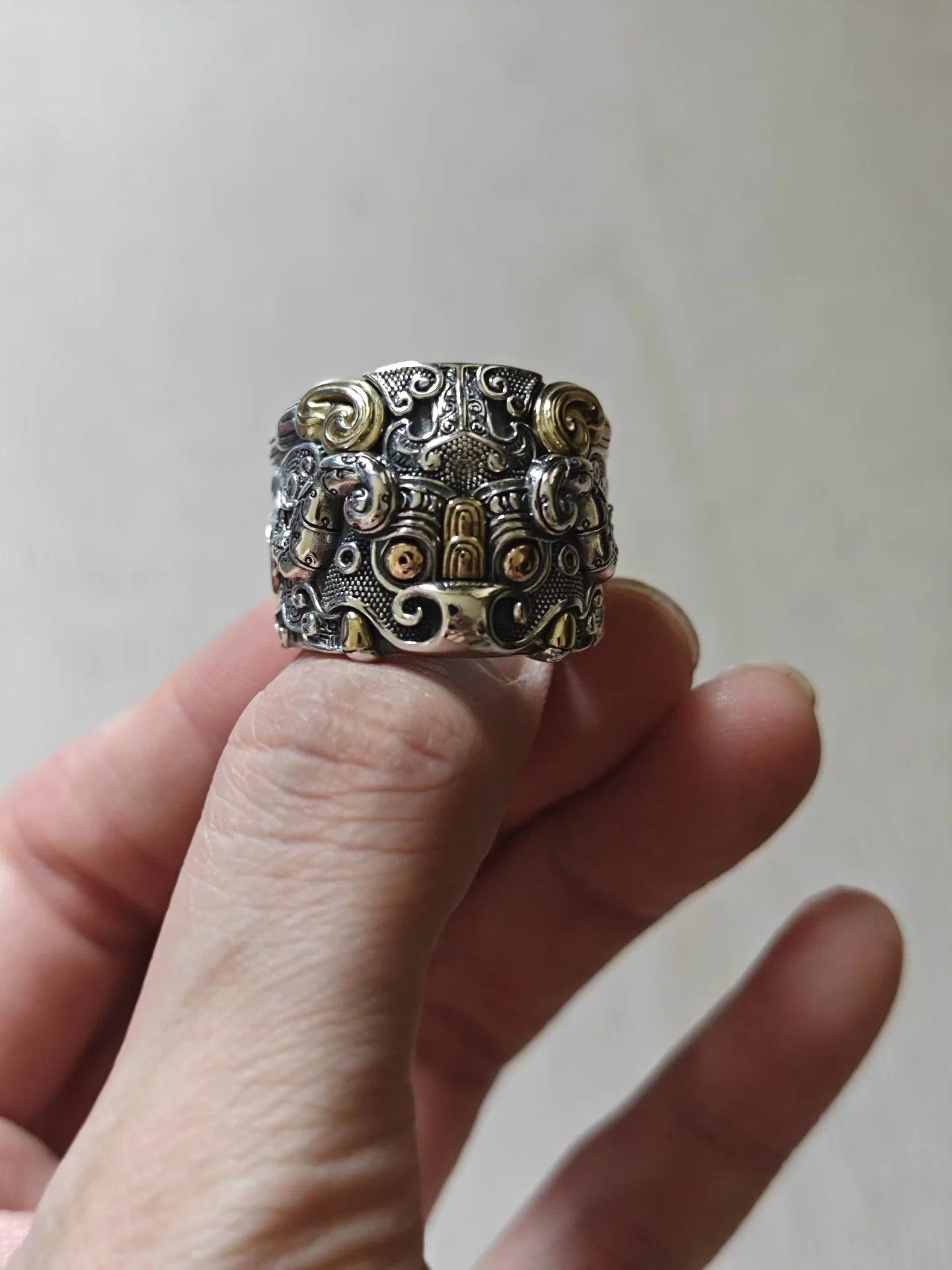 VIBE Chrome Dragon Silver Ring Vintage Rings🔥🔥🔥 Size ONE SIZE - 1 Thumbnail