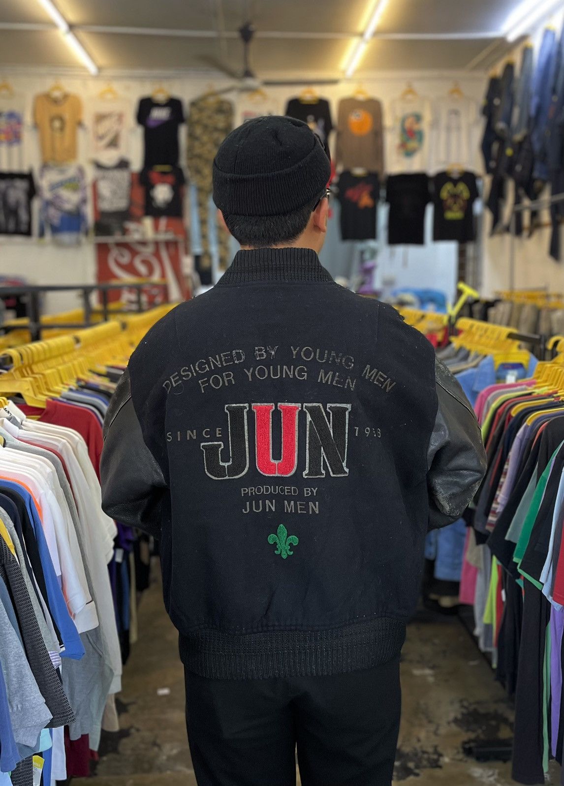 Issey Miyake JunMen By Jun Takahashi Sleeve Leather Varsity Bomber Jacket Size US M / EU 48-50 / 2 - 2 Thumbnail