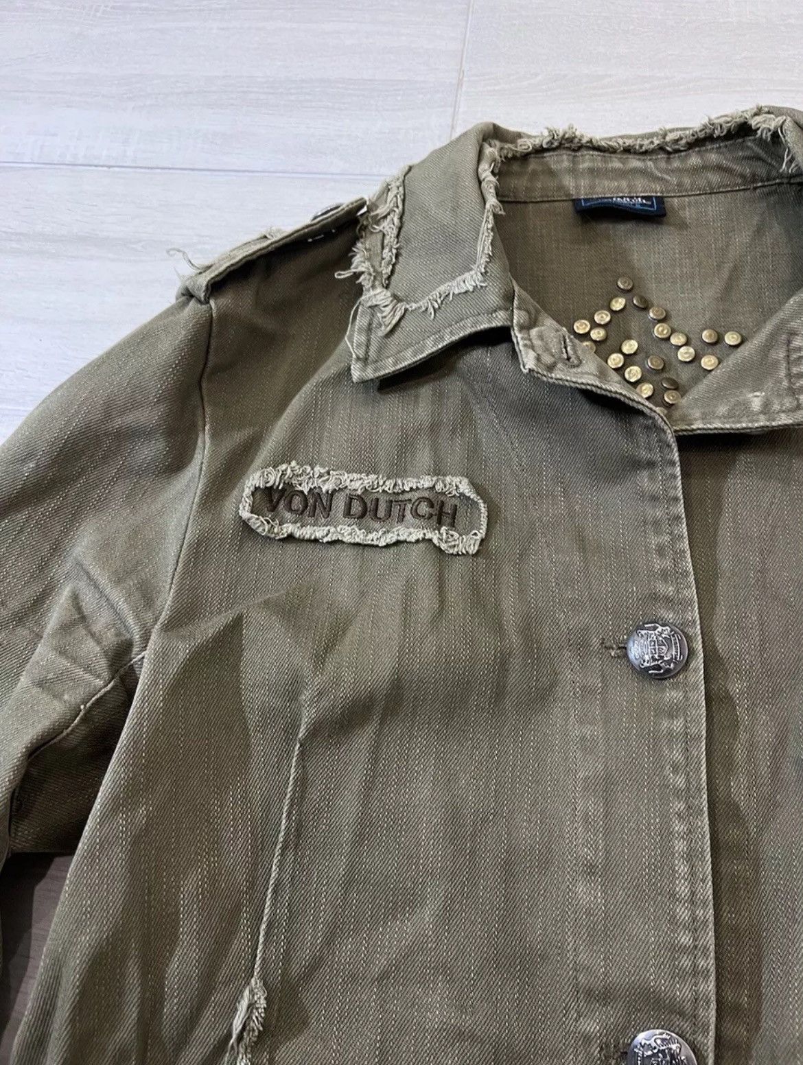 Vintage × Von Dutch VTG Women's Von Dutch Denim Jacket in Green with Buttons Size S / US 4 / IT 40 - 2 Thumbnail
