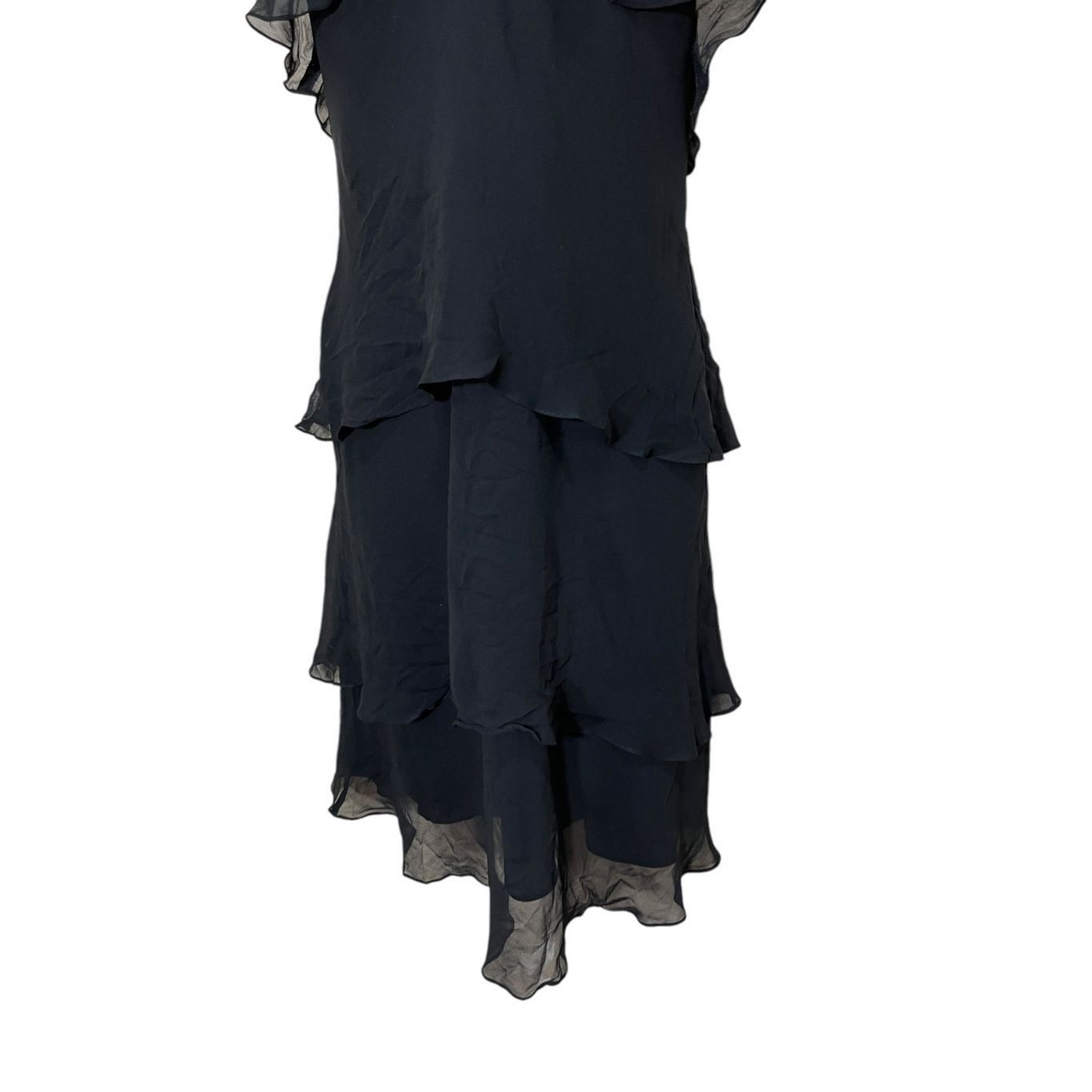 Jones New York Vintage Jones New York 90s 100% Silk Black Tiered Dress Size Size L / US 10 / IT 46 - 3 Thumbnail