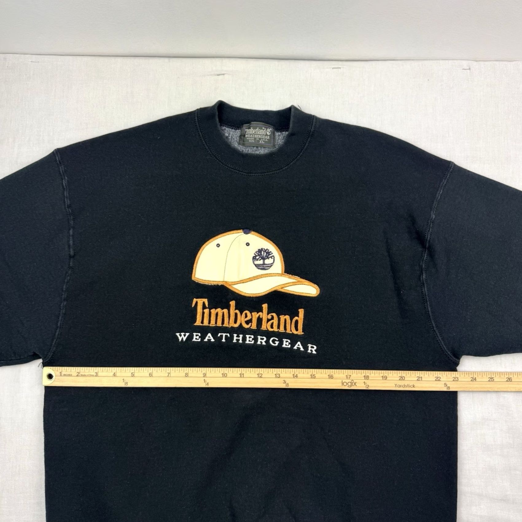 Timberland VINTAGE Timberland Sweatshirt Adult XL Weathergear Embroidery 90s USA Black Cotton Blend Pullover Crew Neck Long Sleeve Mens Size US XL / EU 56 / 4 - 7 Thumbnail
