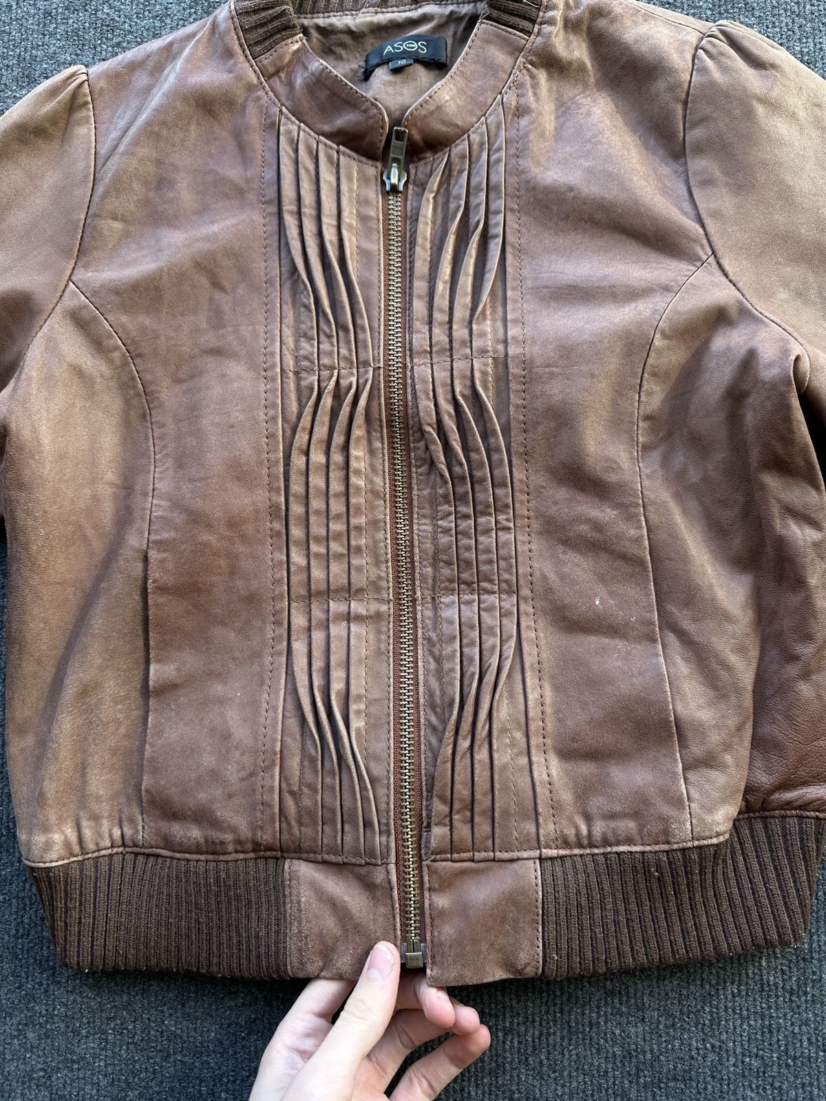 Leather 🚨 LEATHER WOMEN OPIUM LUXURY JACKET ZIP AVANT GARDE POCKET Size M / US 6-8 / IT 42-44 - 5 Thumbnail