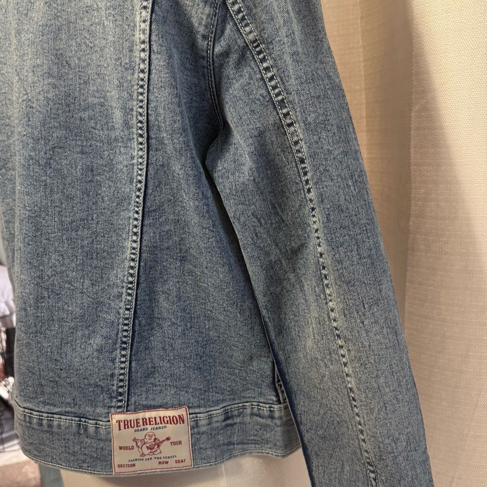 True Religion True Religion Light Blue Jean Jacket Size XL / US 12-14 / IT 48-50 - 6 Thumbnail